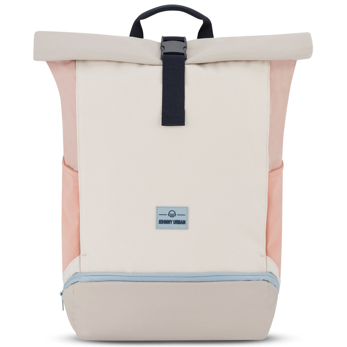Rolltop Rucksack Johnny Urban 'Allen Large' in Sand-Rose mit schwarzem Verschlussriemen