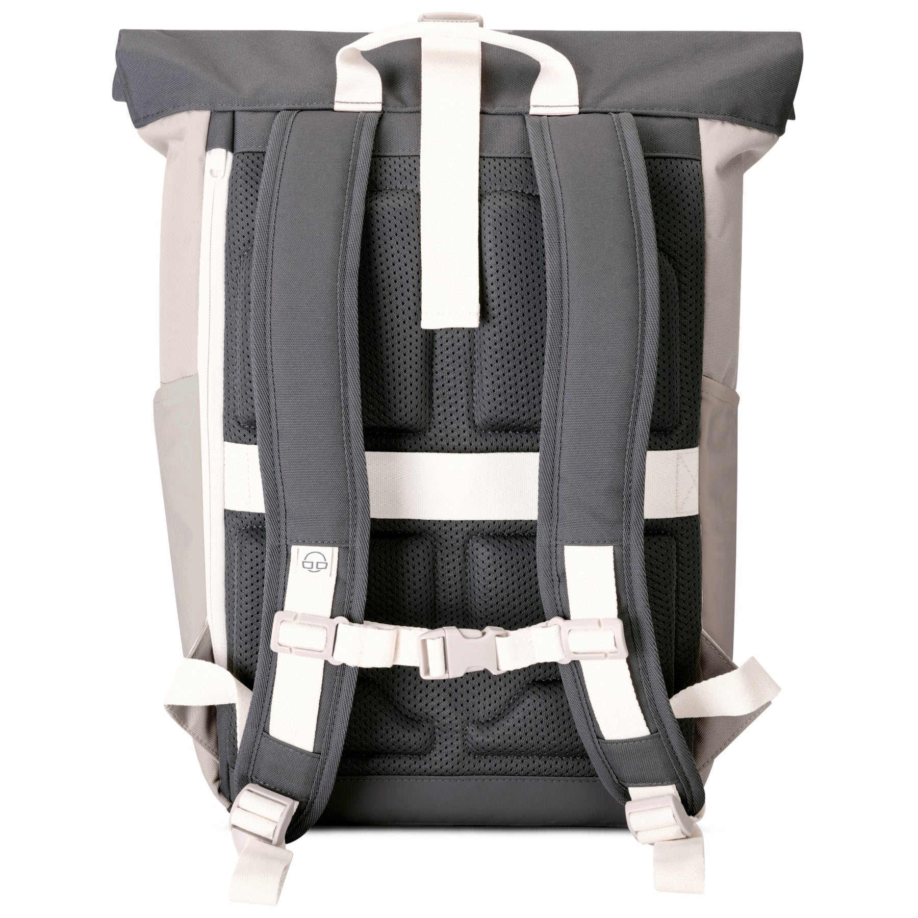 Rolltop Rucksack 'Allen Medium' mit gepolstertem Rückenpart und verstellbaren Trägern in Grau und Creme