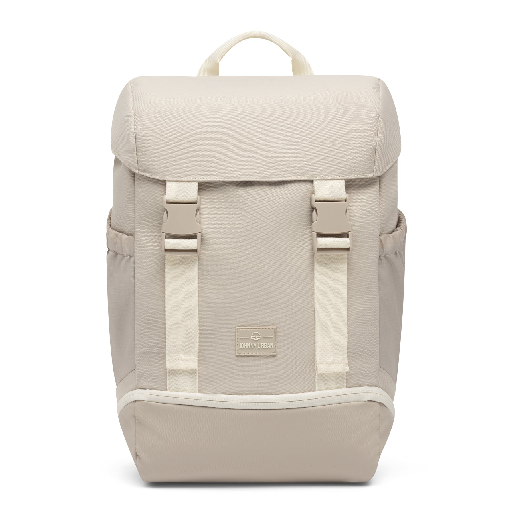 Sandfarbener Rucksack 'Nico' von Johnny Urban mit Klappe und zwei vorderen Verschlussriemen