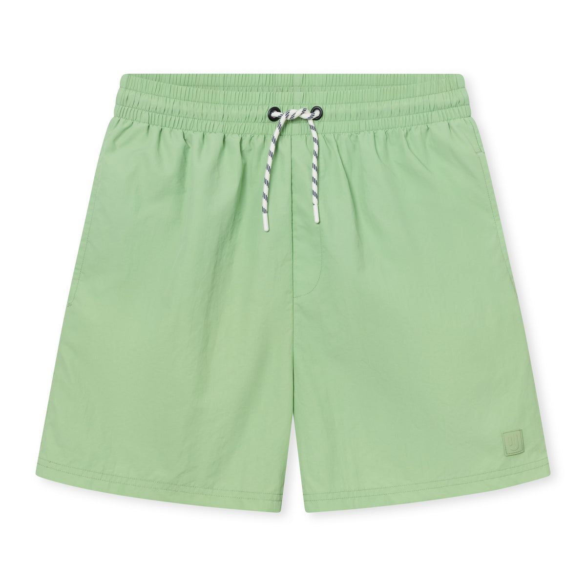 Herren-Badehose 'Jay' in Salbeigrün mit elastischem Bund und Kordelzug