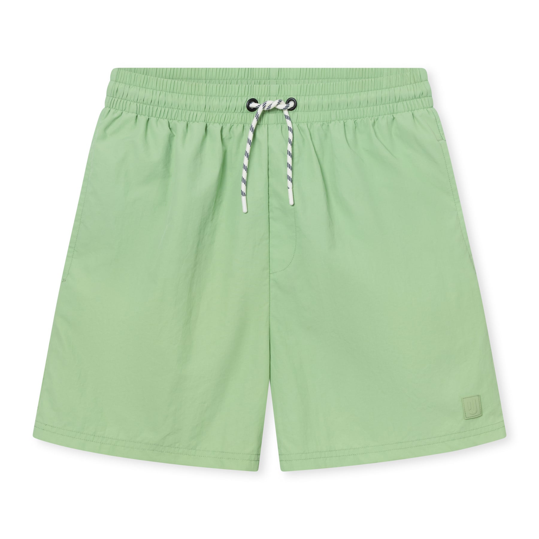 Herren-Badehose 'Jay' in Salbeigrün mit elastischem Bund und Kordelzug