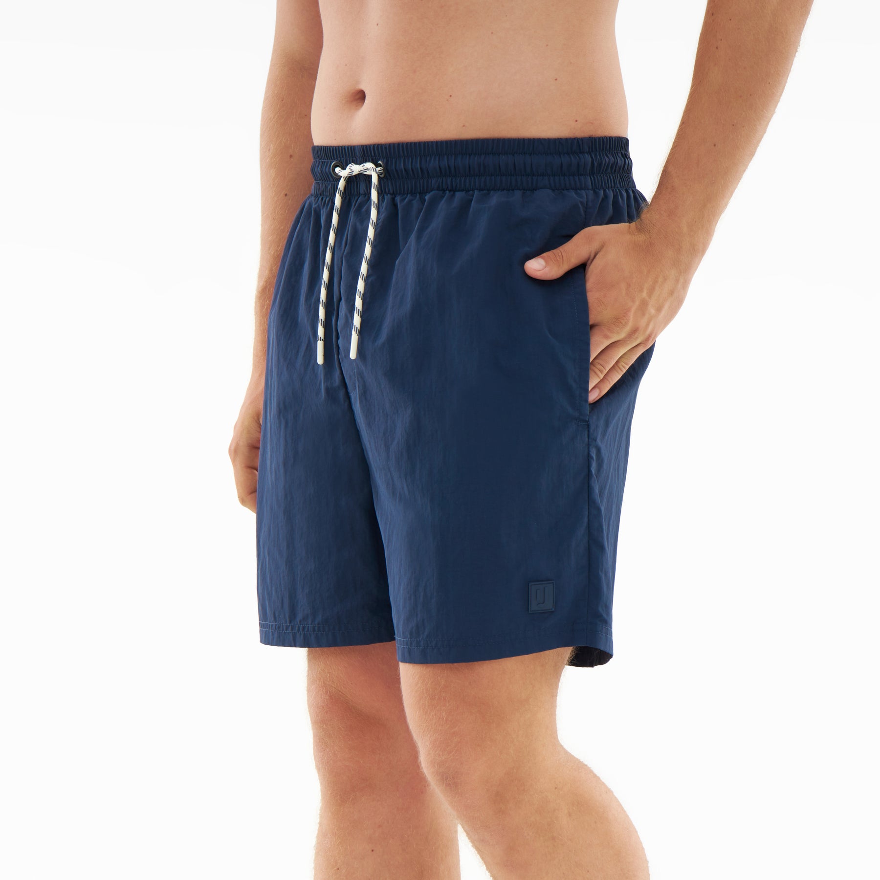 Navyblaue Herren-Badehose 'Jay' mit Kordelzug und Seitentaschen