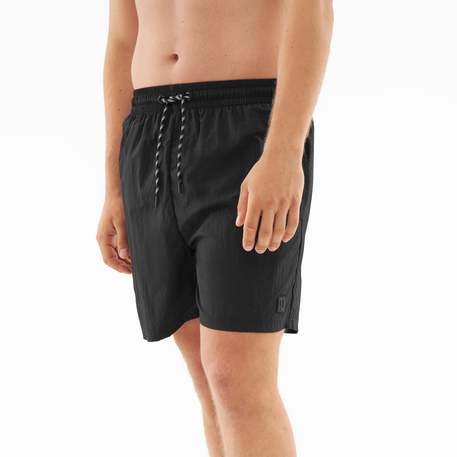 Schwarze Herren-Badehose 'Jay' mit elastischem Bund und Kordelzug