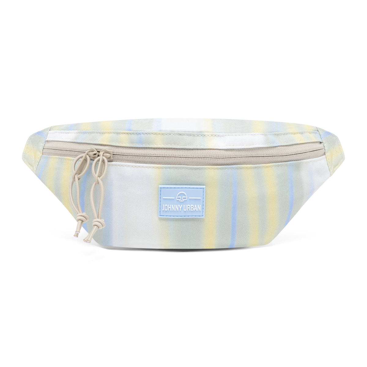 Gestreifte Bauchtasche 'Erik Small' in Sandfarben mit zwei Reißverschlüssen von Johnny Urban
