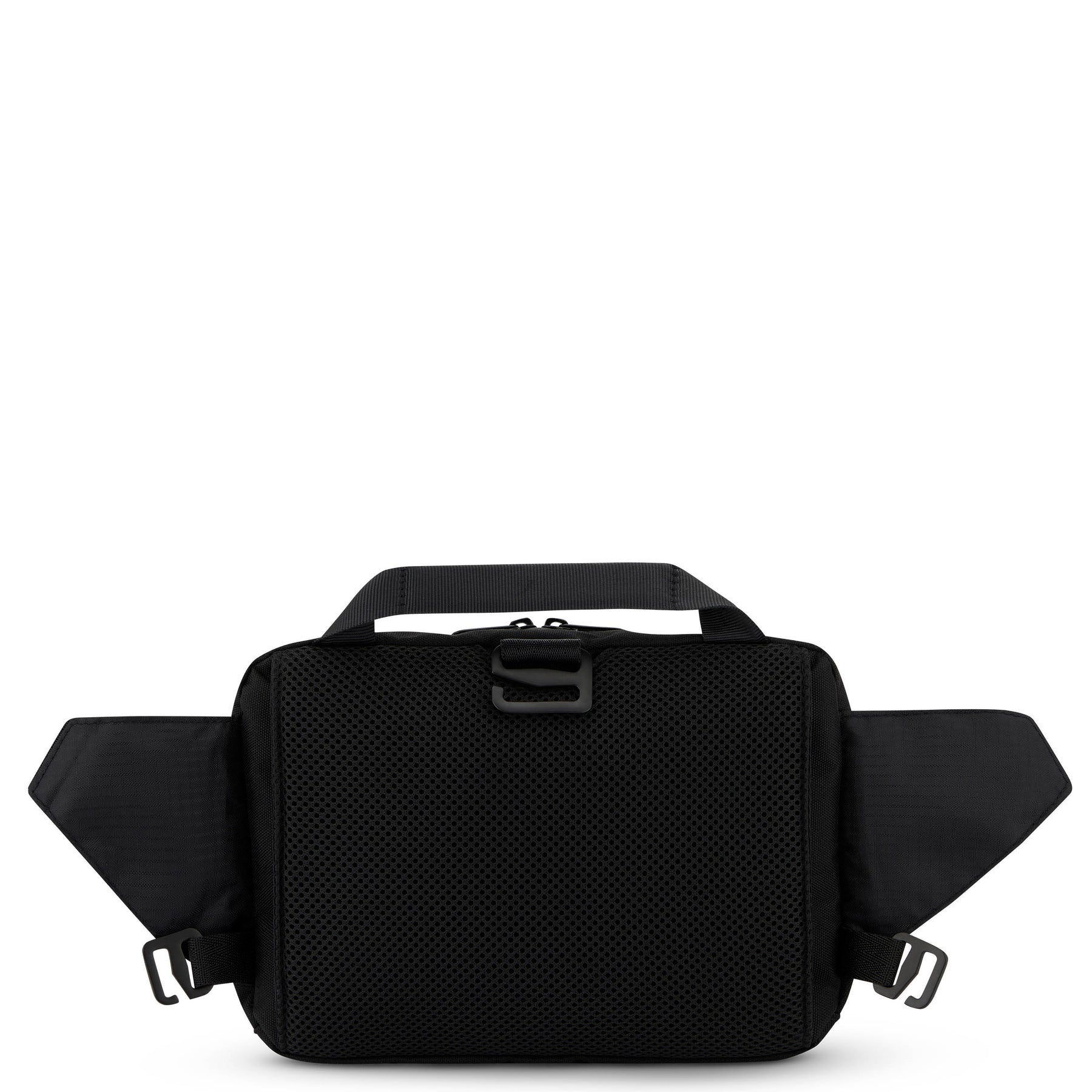 Schwarze Johnny Urban Bauchtasche 'Travis' aus Mesh-Material, mit verstellbaren Seitenriemen und Tragegriff