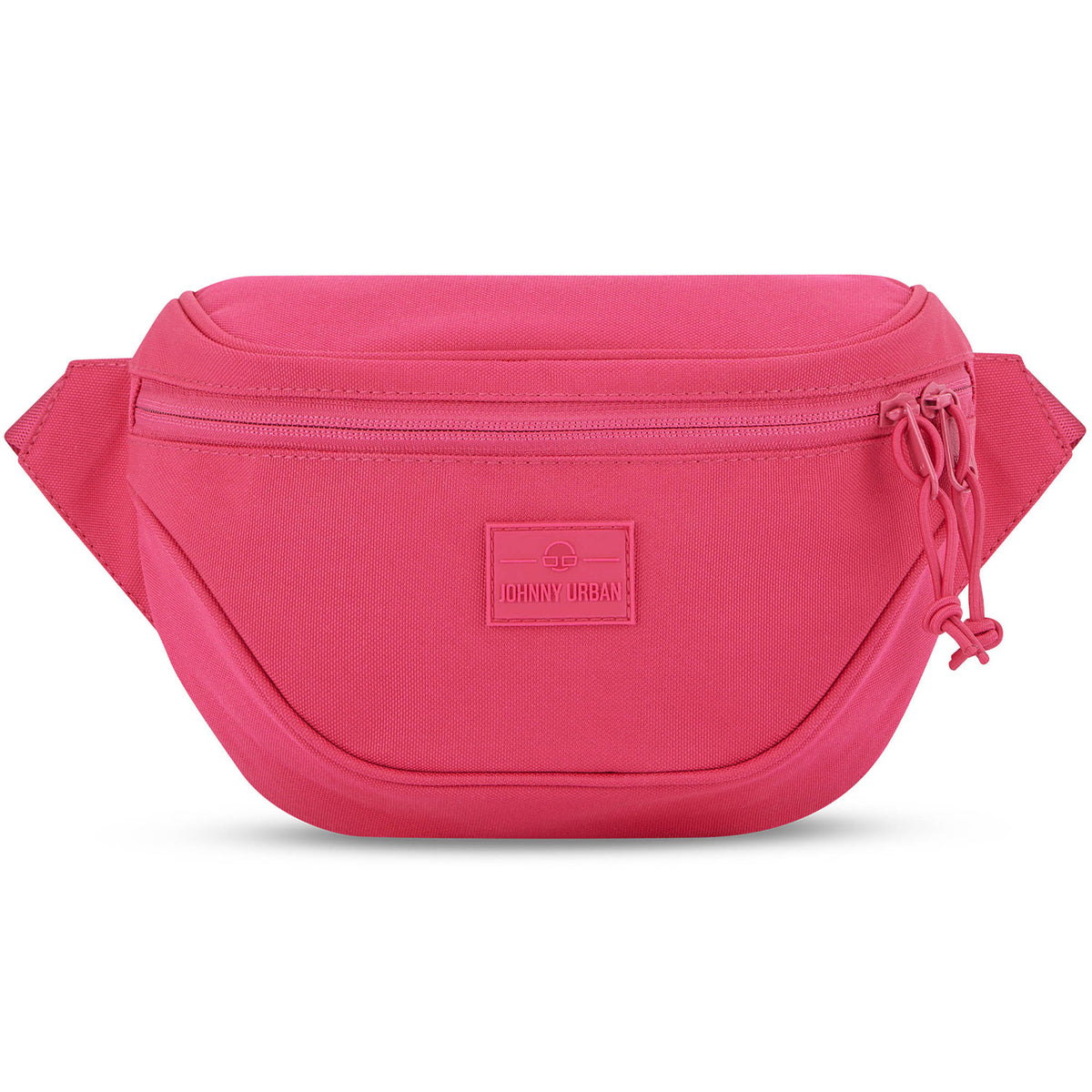 Pinkfarbene Bauchtasche 'Ben' von Johnny Urban aus robustem Material mit Reißverschluss und Logo vorne