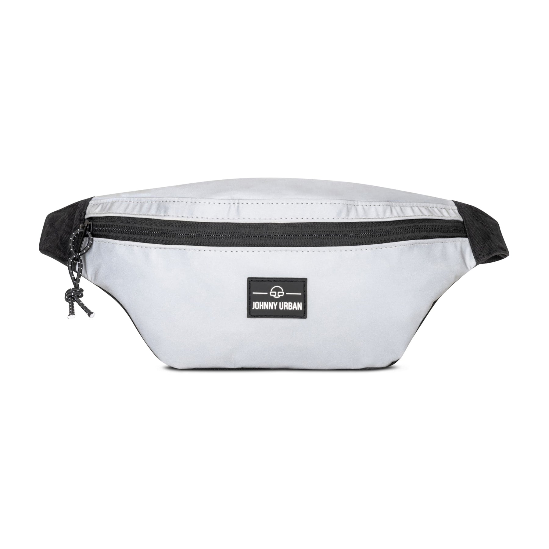 Reflektierende Bauchtasche 'Erik Small' von Johnny Urban in Hellgrau mit schwarzem Reißverschluss und Logo