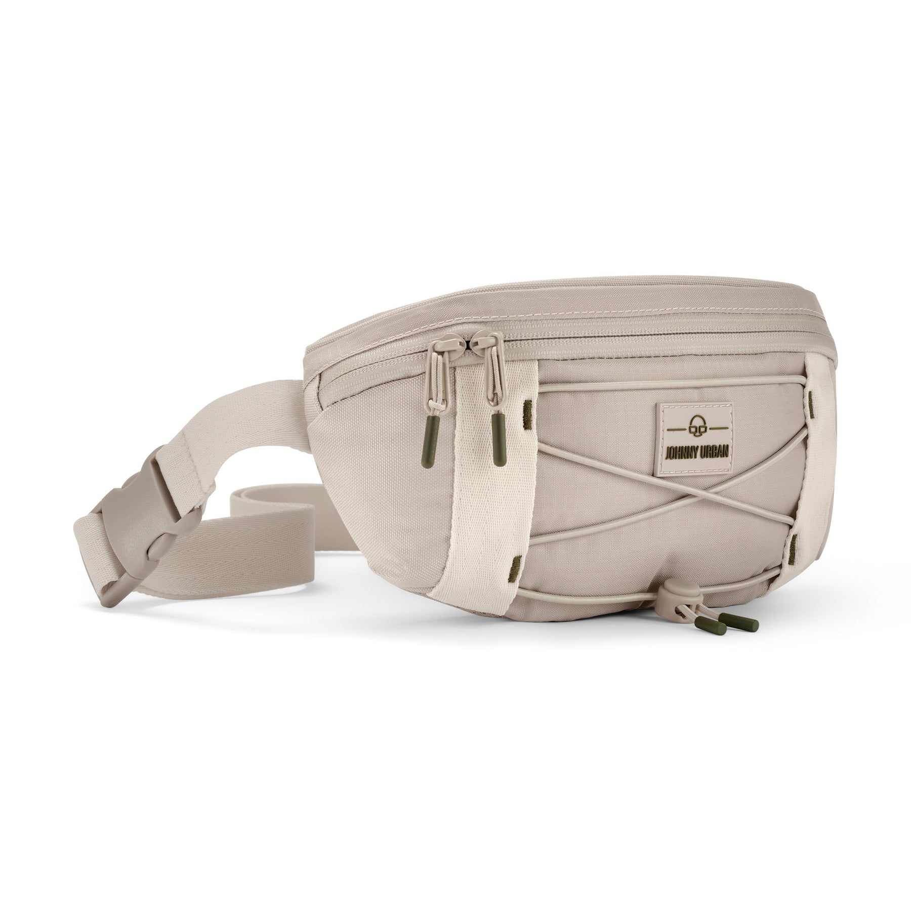 Sandfarbene Bauchtasche 'Devin' von Johnny Urban mit Reißverschluss und verstellbarem Gurt