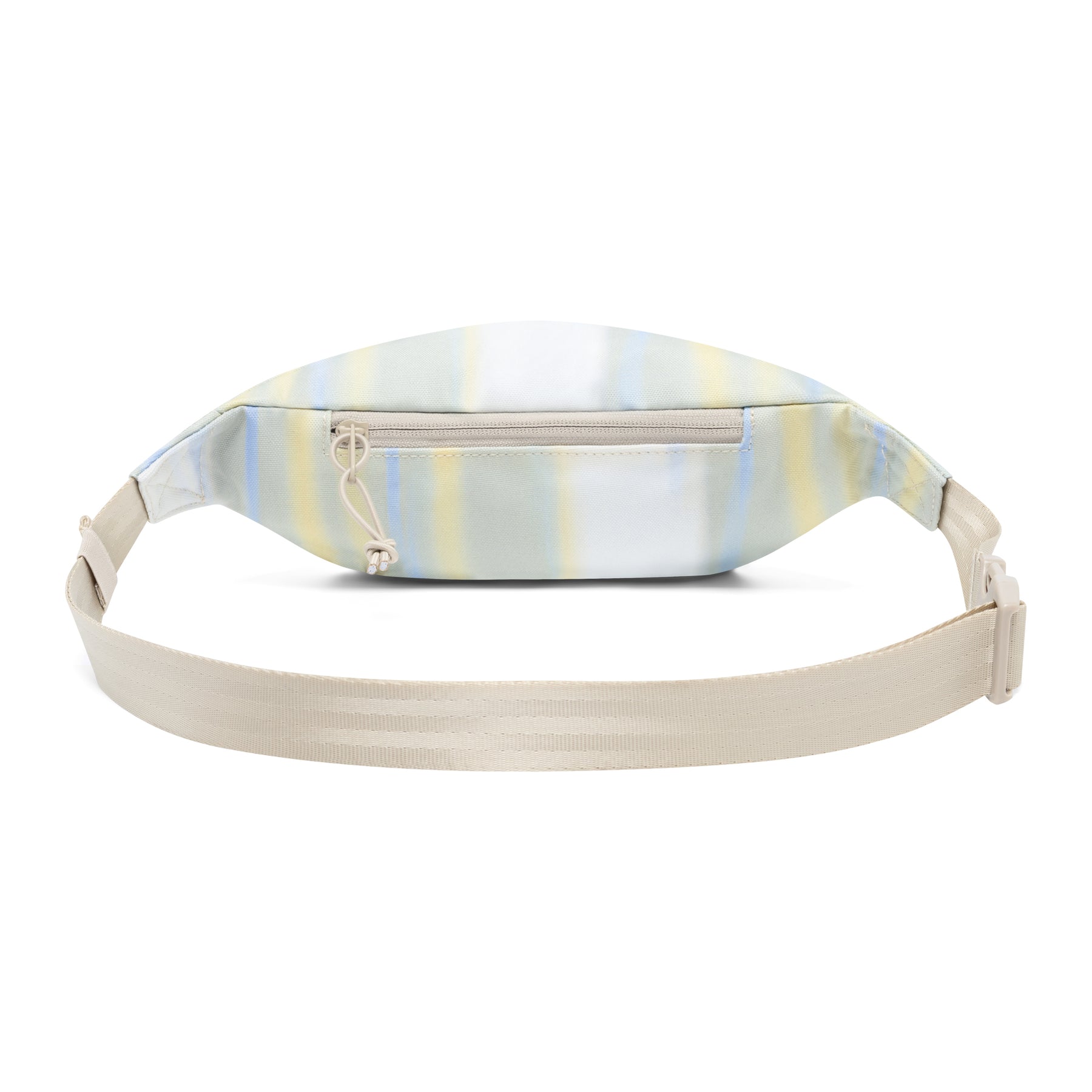 Bauchtasche 'Erik Small' in sandfarben mit Streifen und verstellbarem hellbeigem Gurt