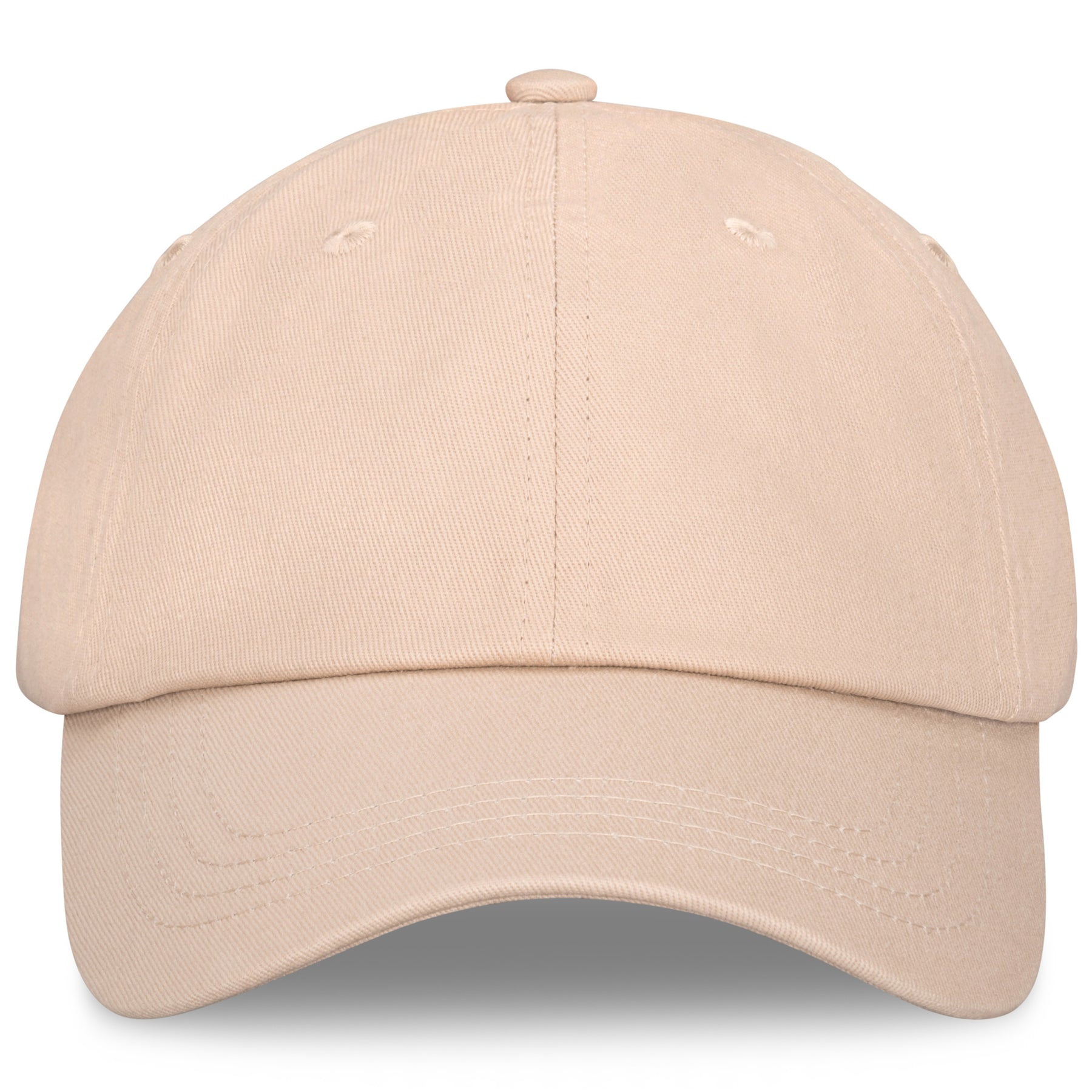 Beige Canvas Cap 'Jen' mit gebogenem Schirm und sechs Belüftungsösen