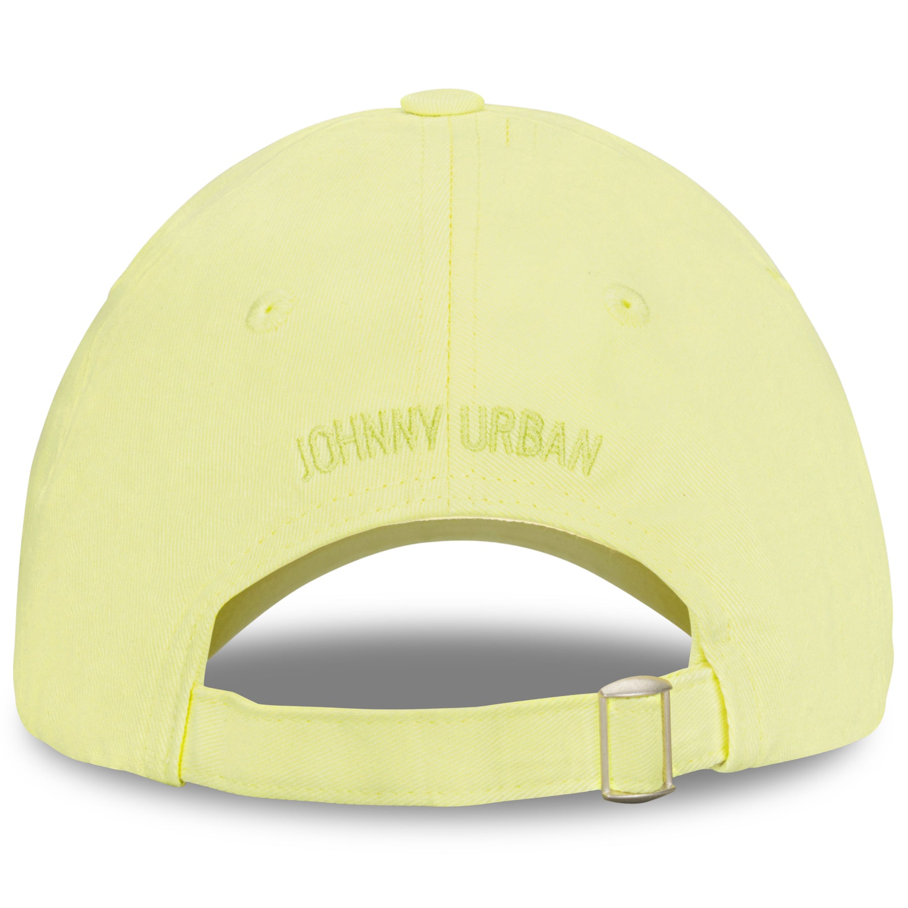 Limefarbene Cap „Jen“ aus Canvas mit verstellbarem Riemen und gesticktem ‚Johnny Urban‘-Schriftzug hinten
