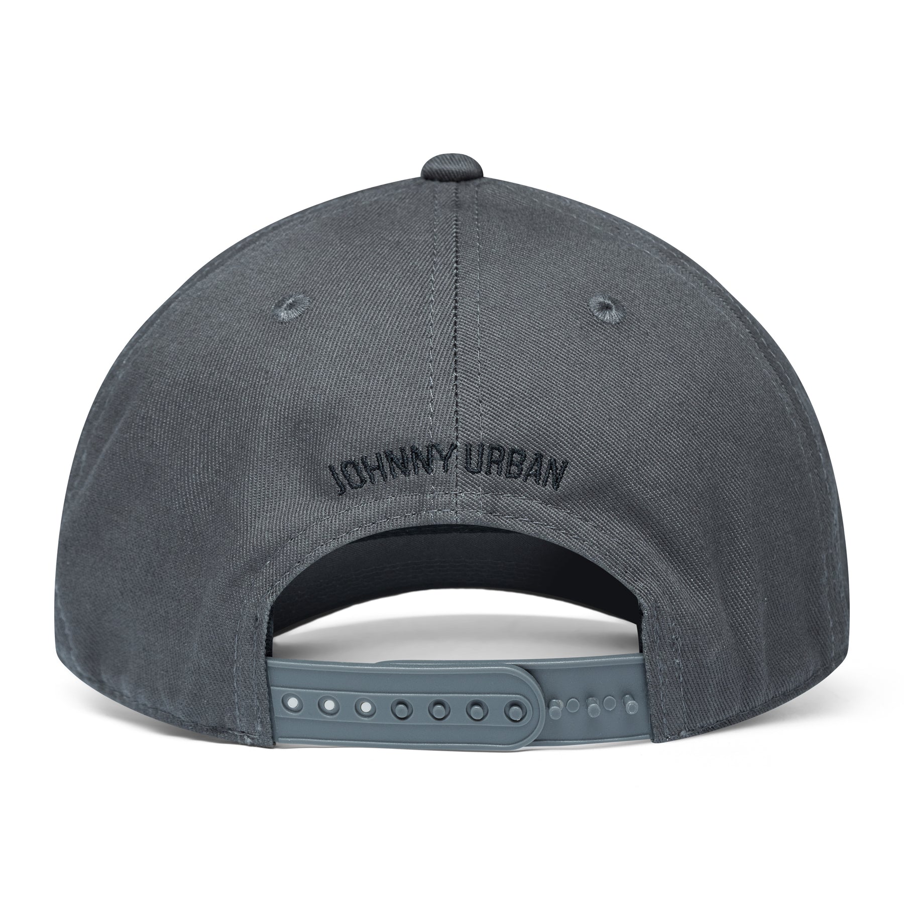 Anthrazitfarbene Snapback-Kappe 'Jason' von Johnny Urban mit verstellbarem Verschluss und gesticktem Logo hinten
