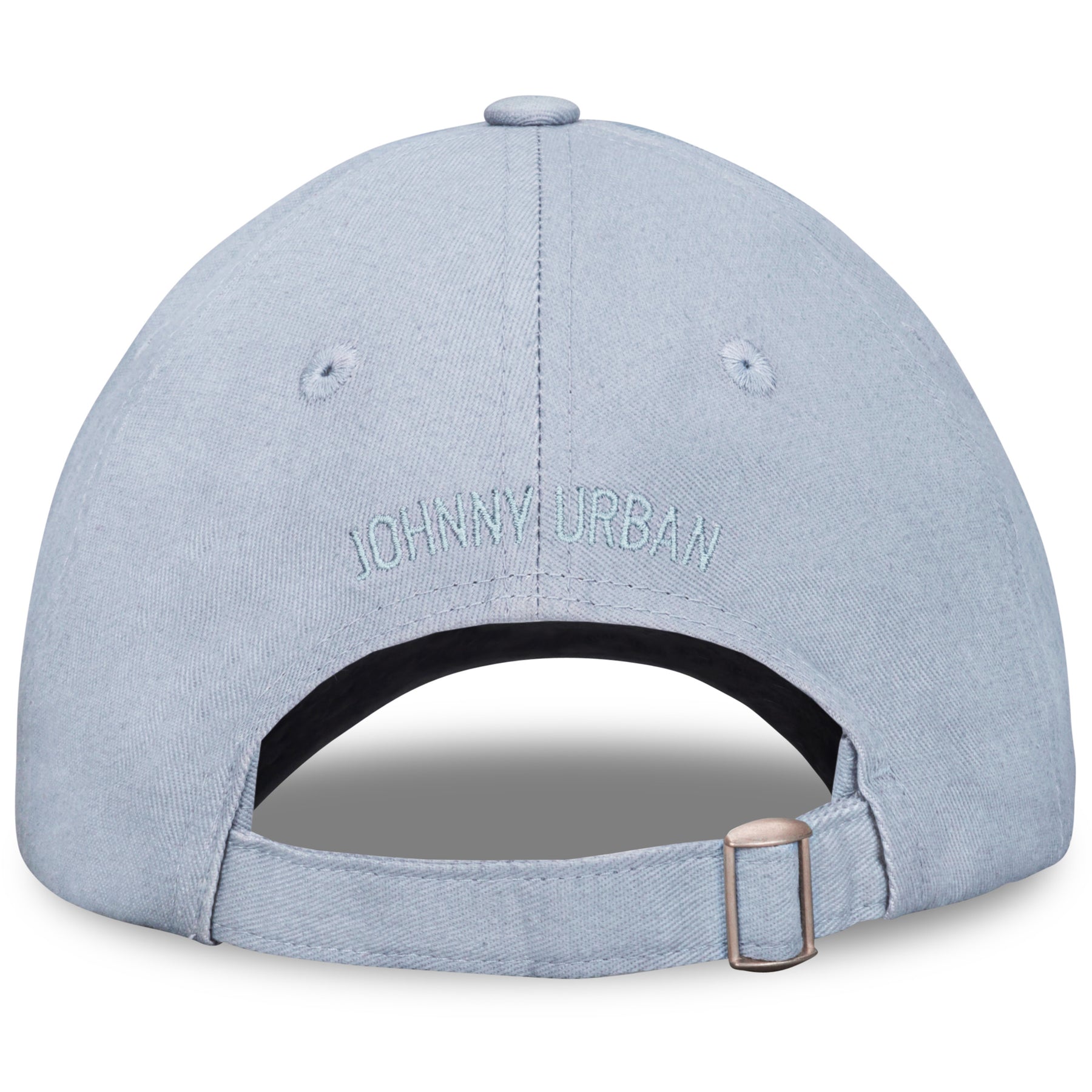 Hellblaue Canvas-Cap 'Jen' von Johnny Urban mit verstellbarem Riemen und kleiner Stickerei am Hinterkopf