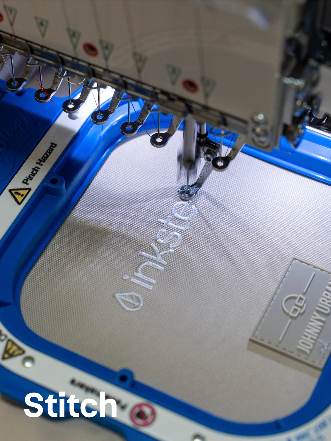 Hochwertiges Sticklogo für Inkster.