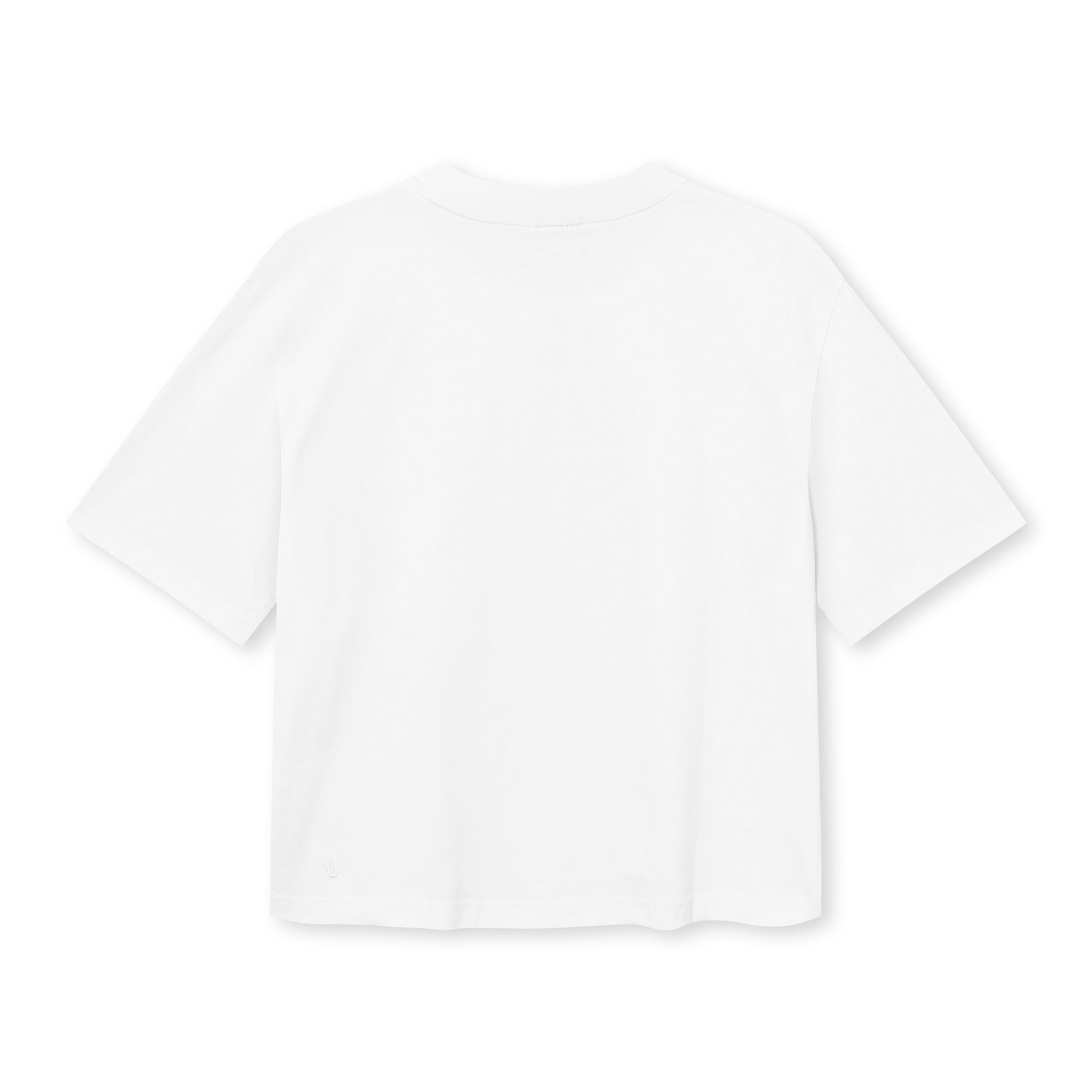 Weißes, kurz geschnittenes Damen-T-Shirt 'Zoey' mit kurzer Länge und rundem Ausschnitt