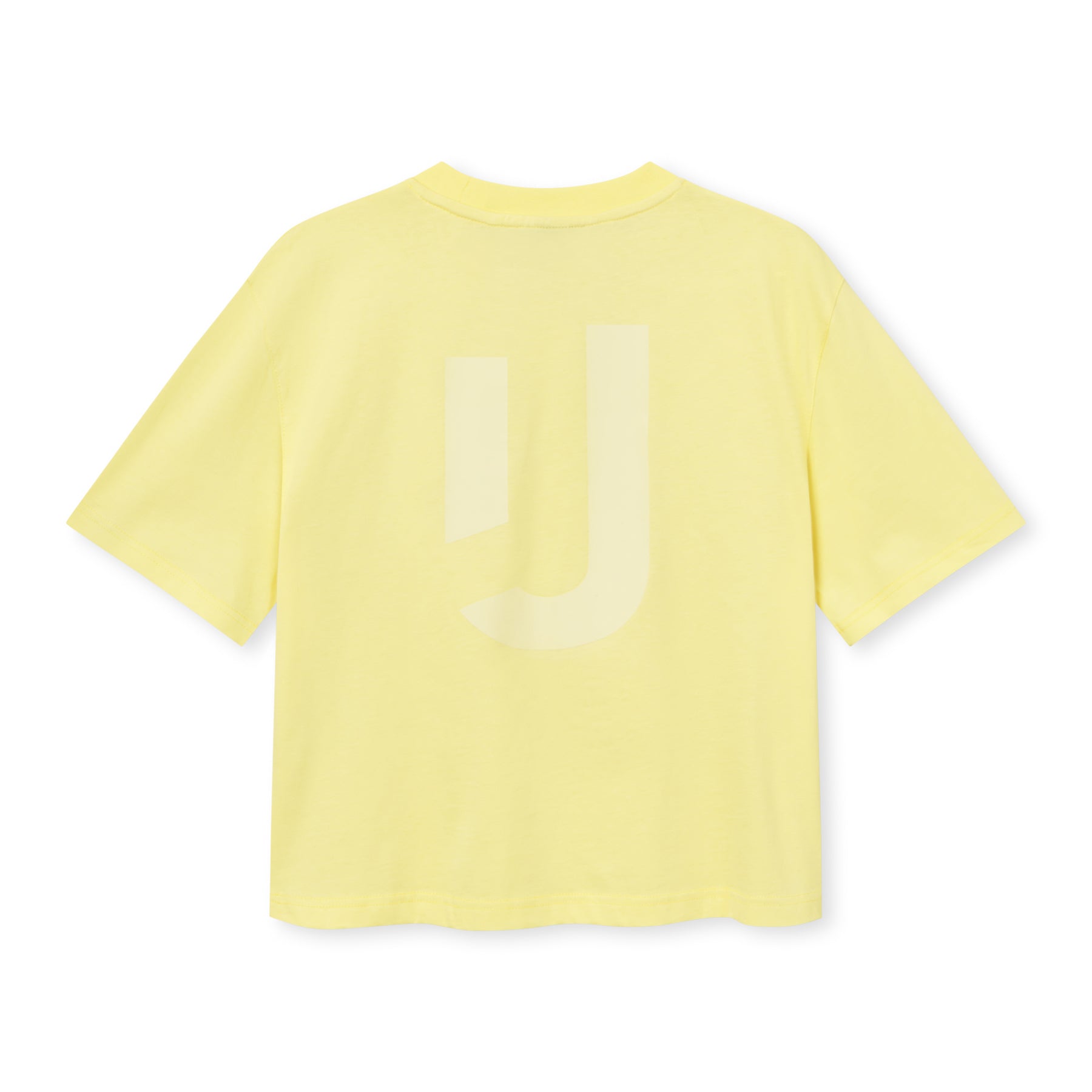Gelbes Cropped T-Shirt 'Zoey JU' mit dezentem 'JU' Druck auf der Rückseite