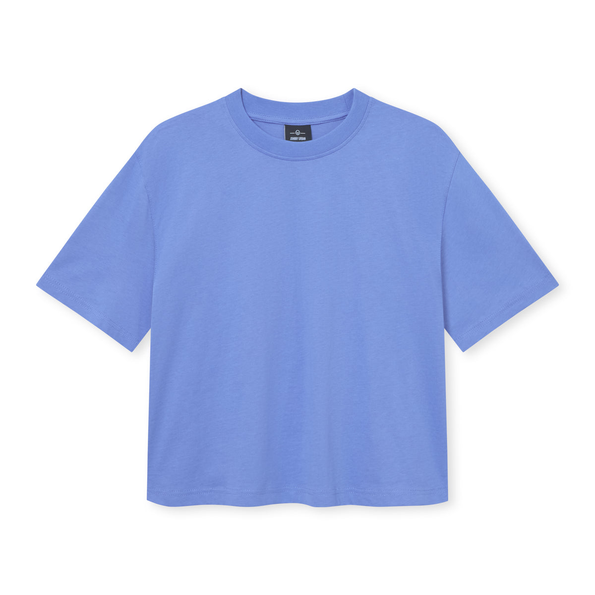 Cropped T-Shirt 'Zoey JU' von Johnny Urban in Blaulila, kurzärmlig, rundhals