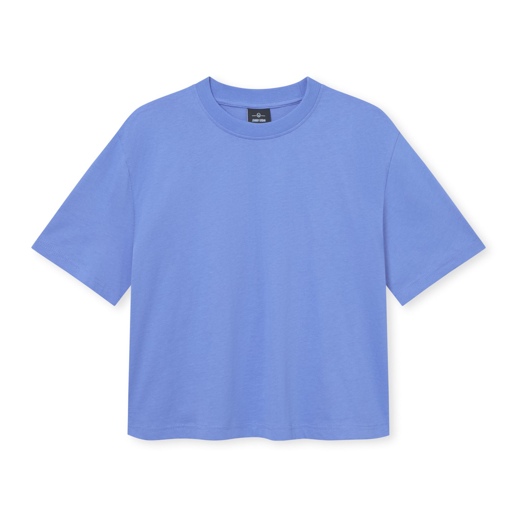 Cropped T-Shirt 'Zoey JU' von Johnny Urban in Blaulila, kurzärmlig, rundhals