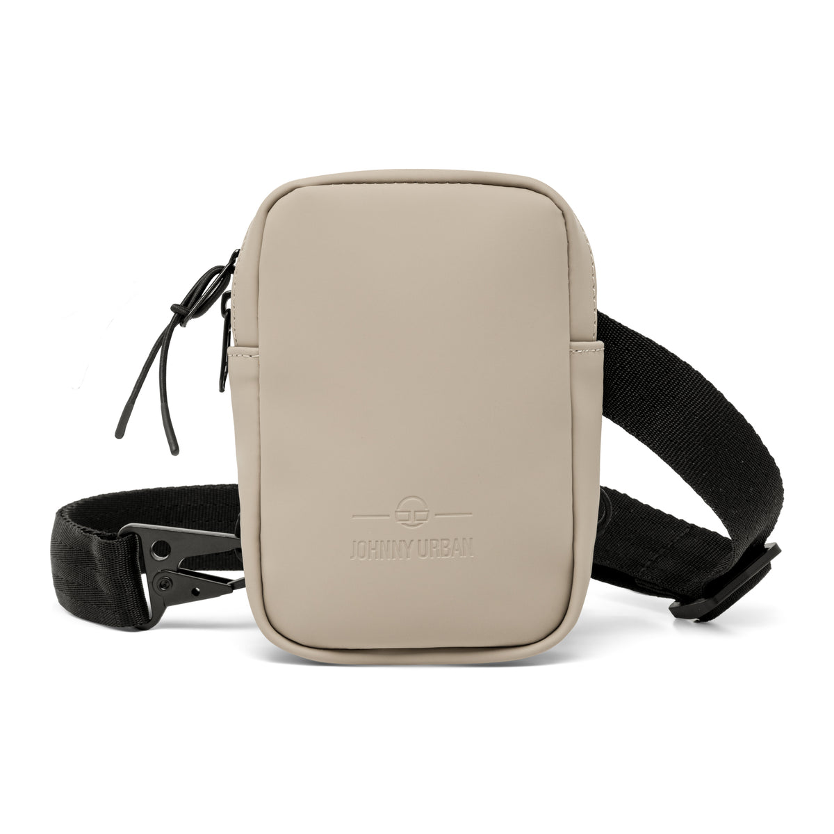 Beige Front Pack 'Toby' von Johnny Urban mit schwarzem verstellbarem Gurt und Zipper