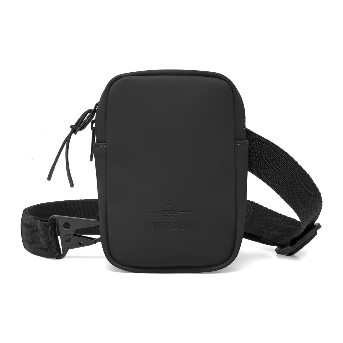 Schwarze Fronttasche 'Toby' von Johnny Urban mit verstellbarem Gurt und Reißverschluss