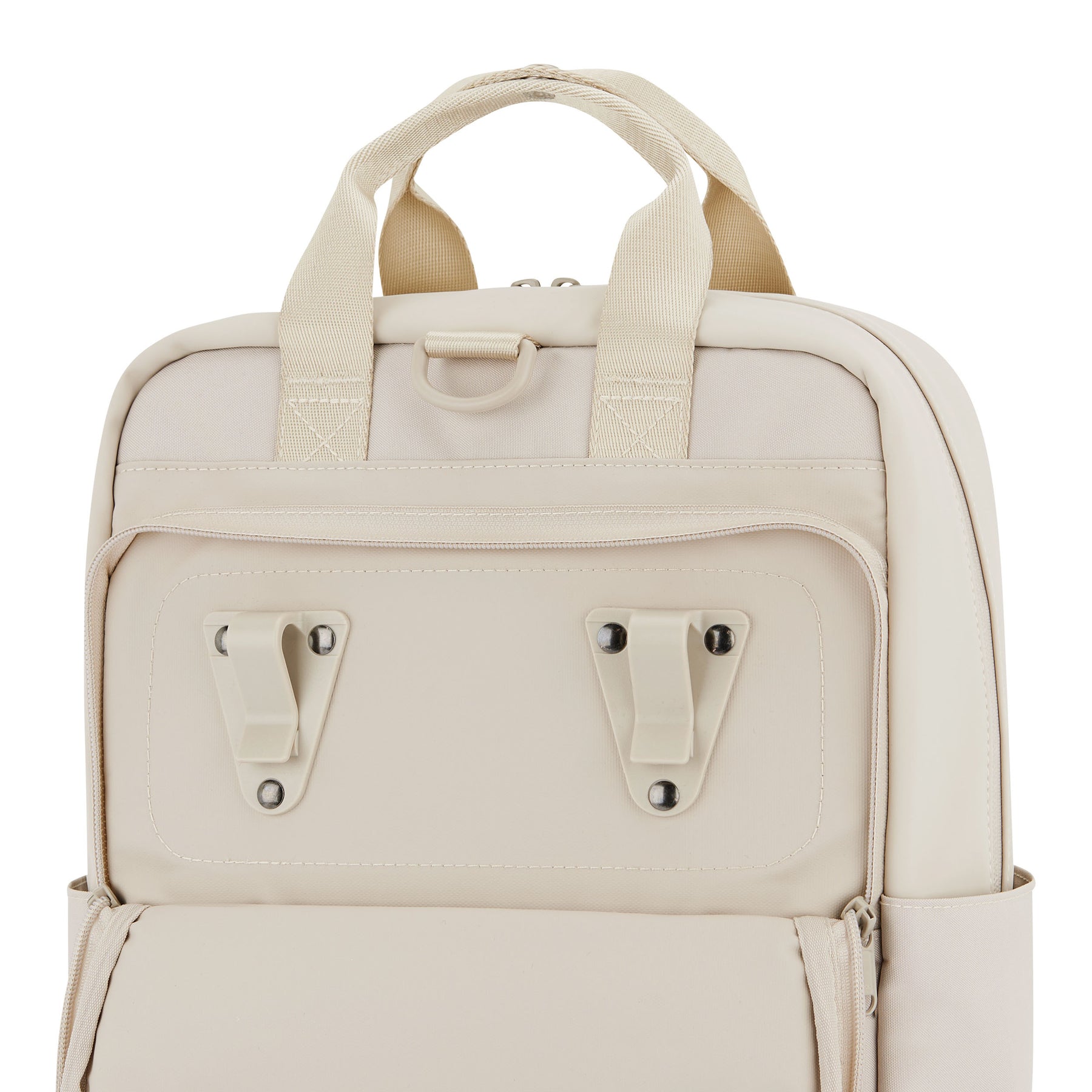 Beiger Rucksack Jona Medium mit Halterungen zur Befestigung am Fahrradgepäckträger