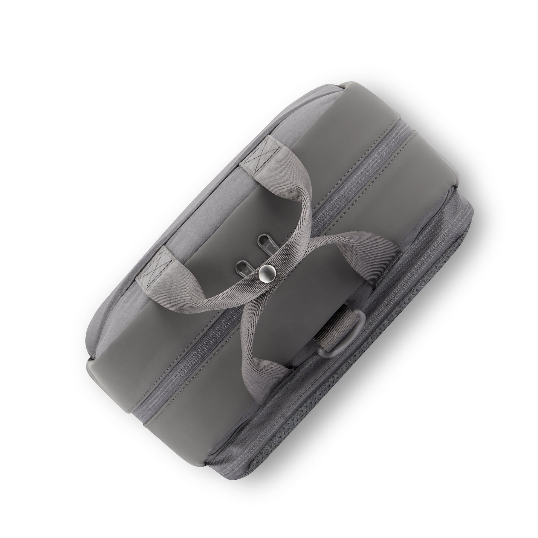 Grauer Rucksack 'Jona Medium' mit Griffen und Reißverschluss, geeignet für Fahrradgepäckträger