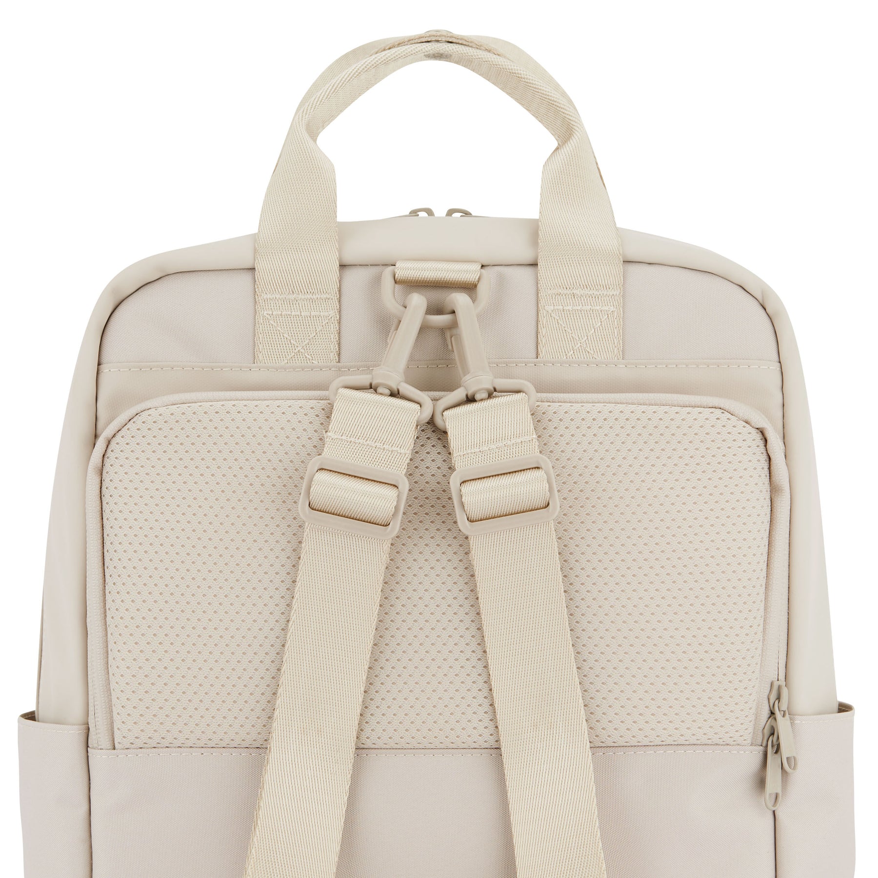 Beiger Fahrrad-Rucksack 'Jona Medium' mit gepolsterten, verstellbaren Schulterriemen und zwei Tragegriffen