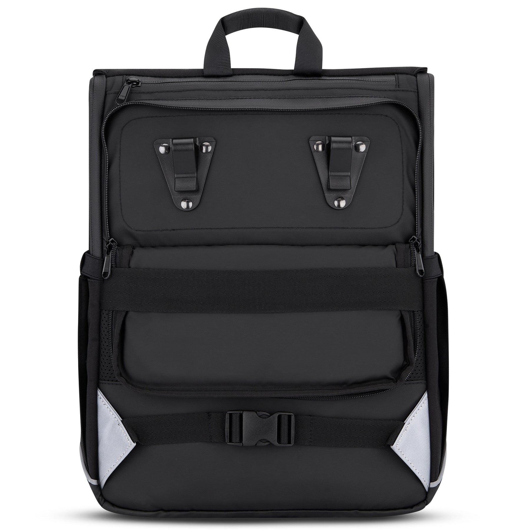 Schwarzer Johnny Urban Rucksack 'Mika' mit Befestigungsgurten für Gepäckträger, rechteckige Form