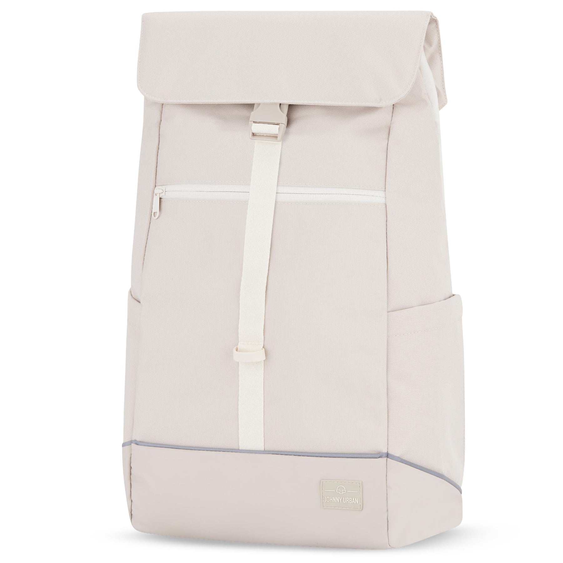 Beiger Johnny Urban Rucksack 'Mika' Bike mit Klappe, Frontreißverschluss und seitlicher Tasche