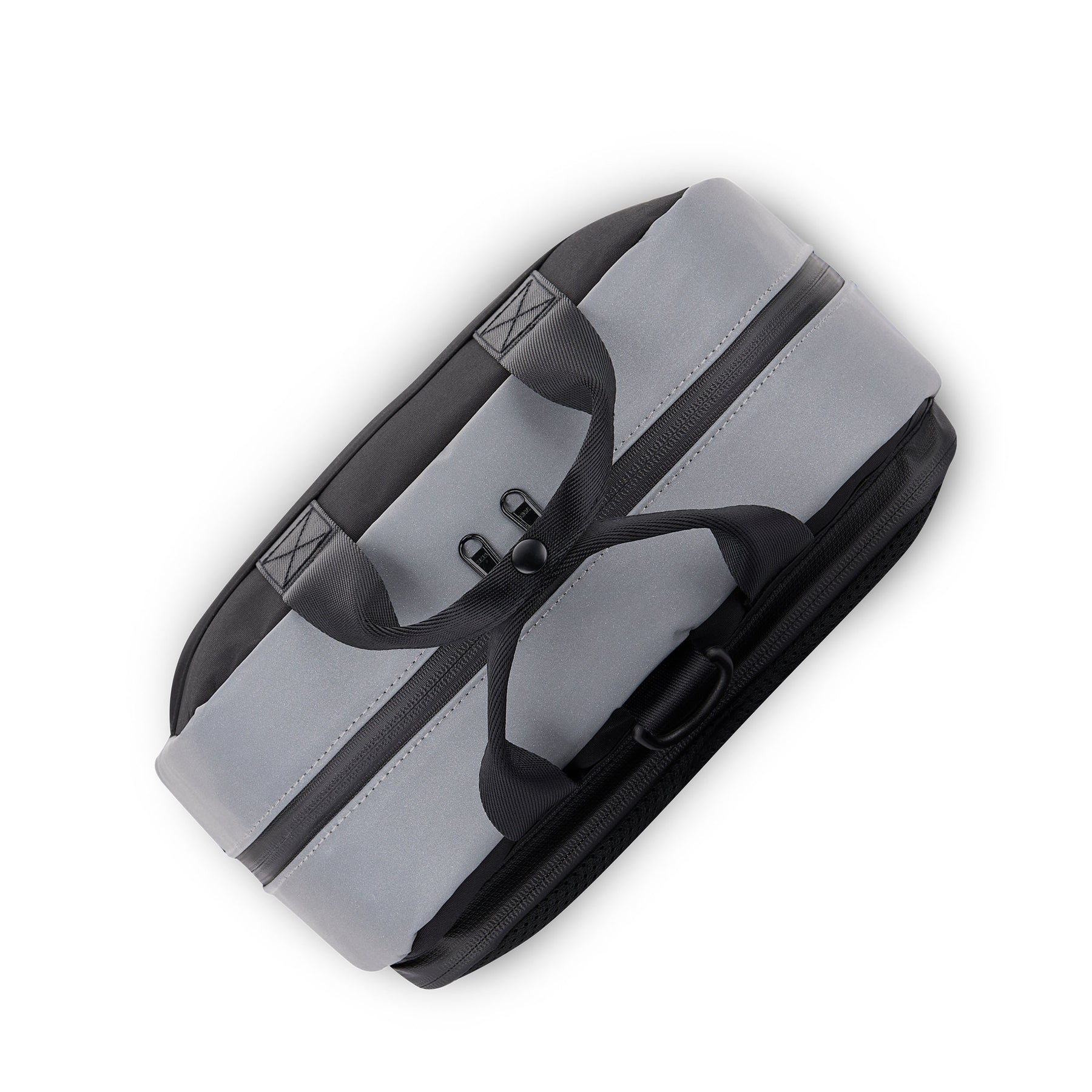 Reflektierende Fahrradtasche 'Jona Medium' in Grau mit schwarzen Griffen und Reißverschluss