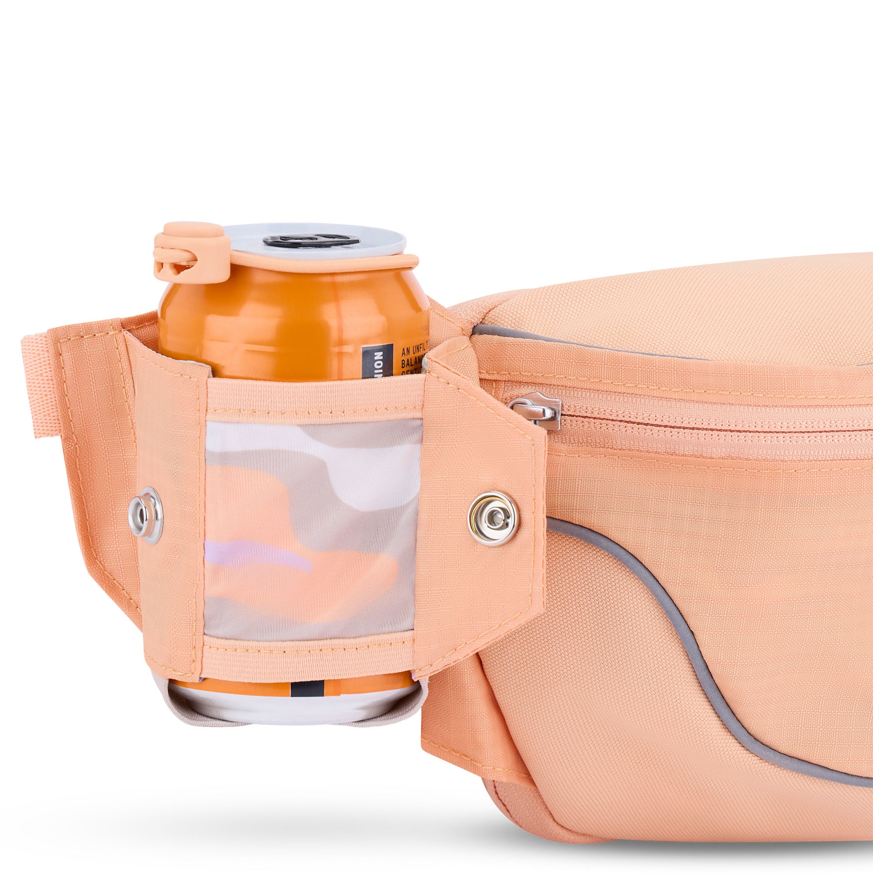 2in1 Bauchtasche 'Jimmy' in pfirsich mit integriertem Getränkehalter, der eine Dose hält