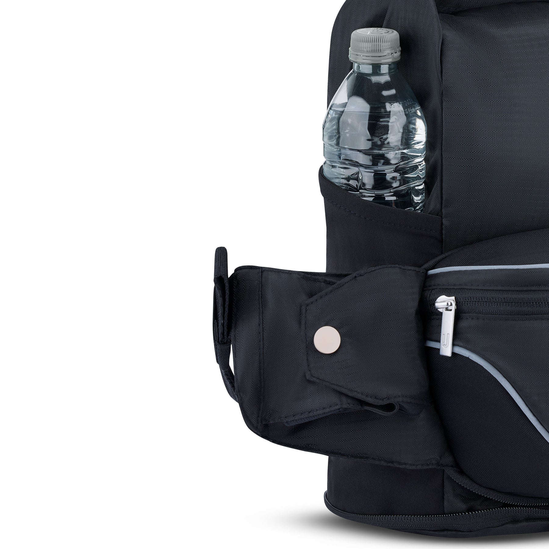 Schwarze 2in1 Bauchtasche 'Jimmy' mit Flaschenhalter und Reißverschlussfach aus der Festival-Serie