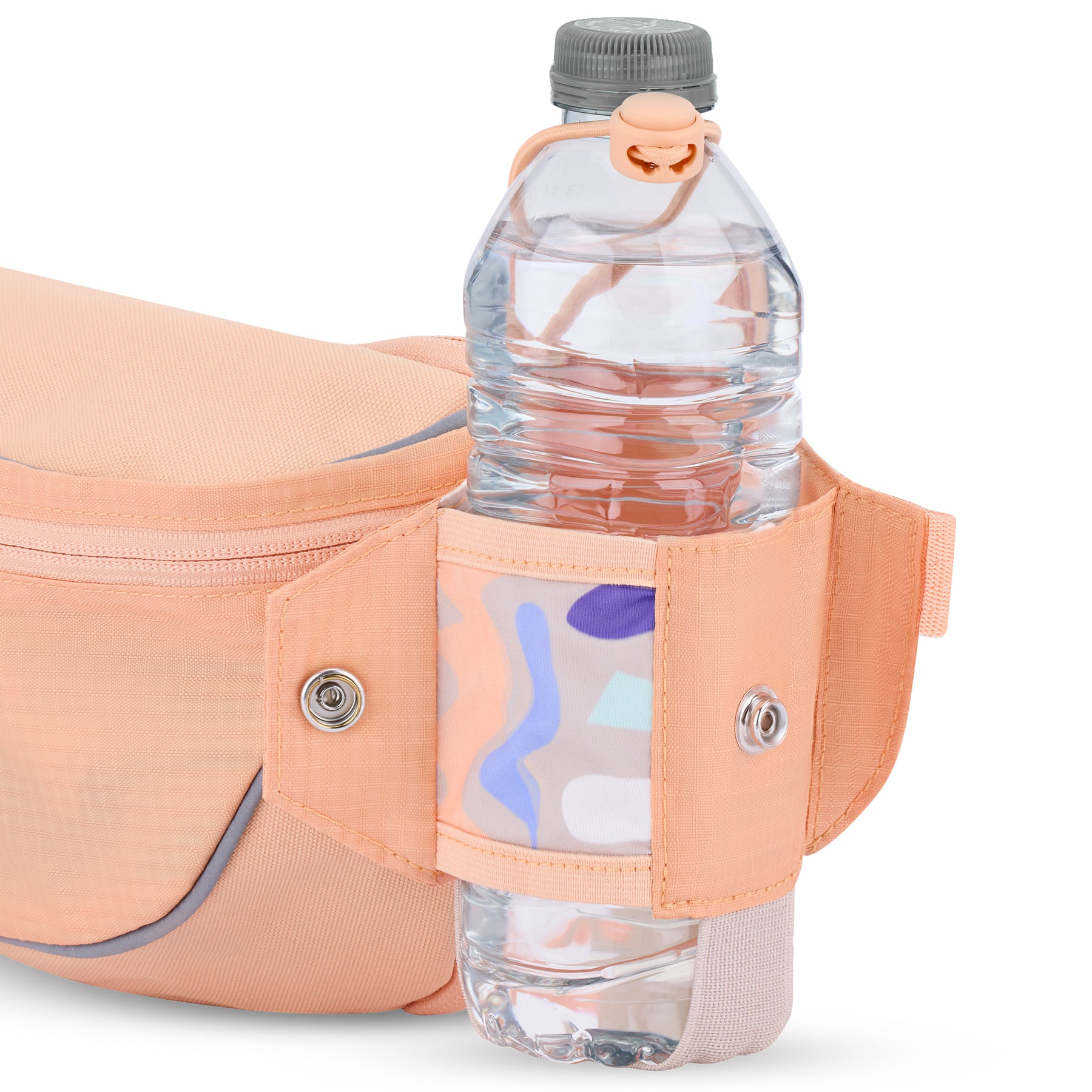 Pfirsichfarbene 2in1 Bauchtasche 'Jimmy' mit offenem Fach, das eine Wasserflasche hält