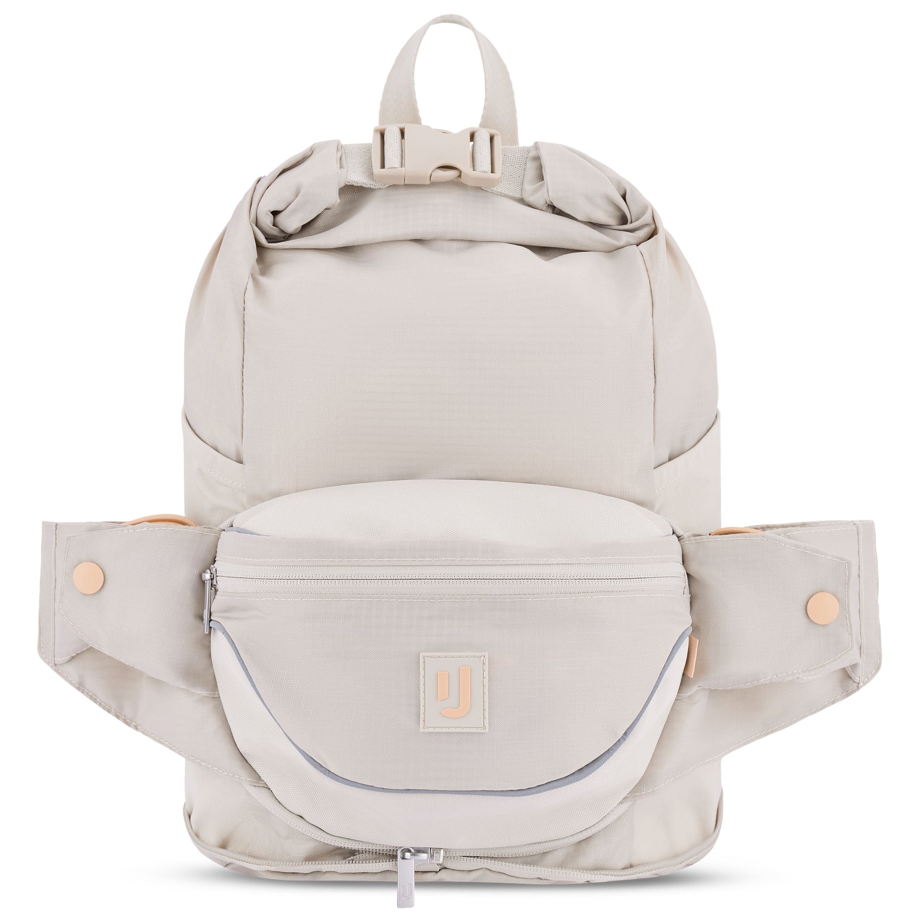 2in1 Bauchtasche und Rucksack 'Jimmy' von Johnny Urban in Beige mit verstellbaren Gurten und Reißverschlussfächern