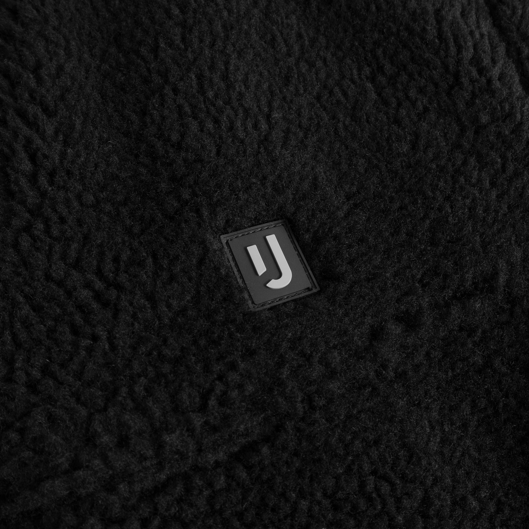 Schwarze Teddy-Fleeceweste 'Bryson' mit strukturiertem Stoff und Johnny Urban Logo