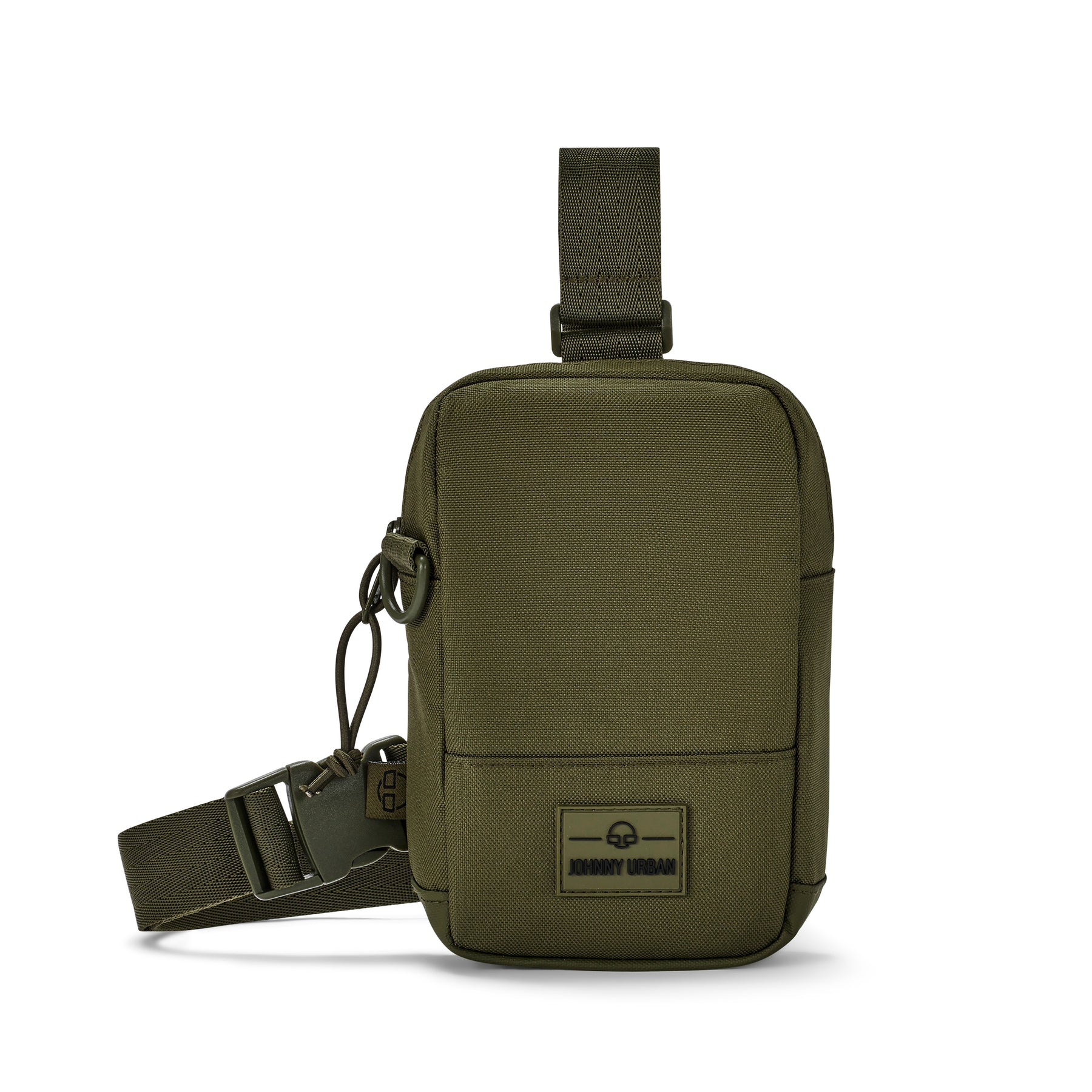 Olivegrünes Front Pack 'Arthur' von Johnny Urban mit verstellbarem Gurt und Logo-Aufnäher