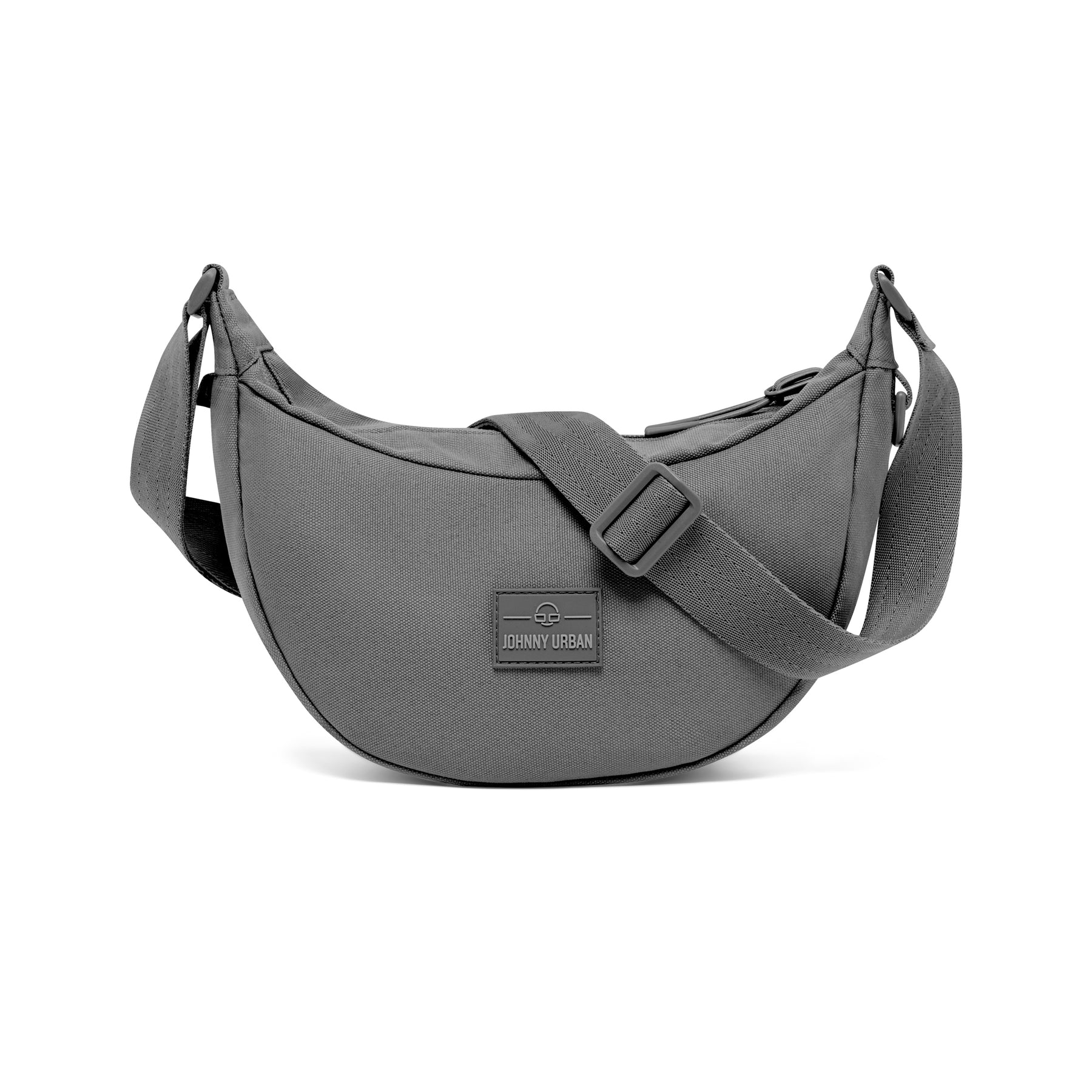 Halbmondtasche 'Ally Small' von Johnny Urban in dunkelgrauem Stoff mit verstellbarem Schultergurt