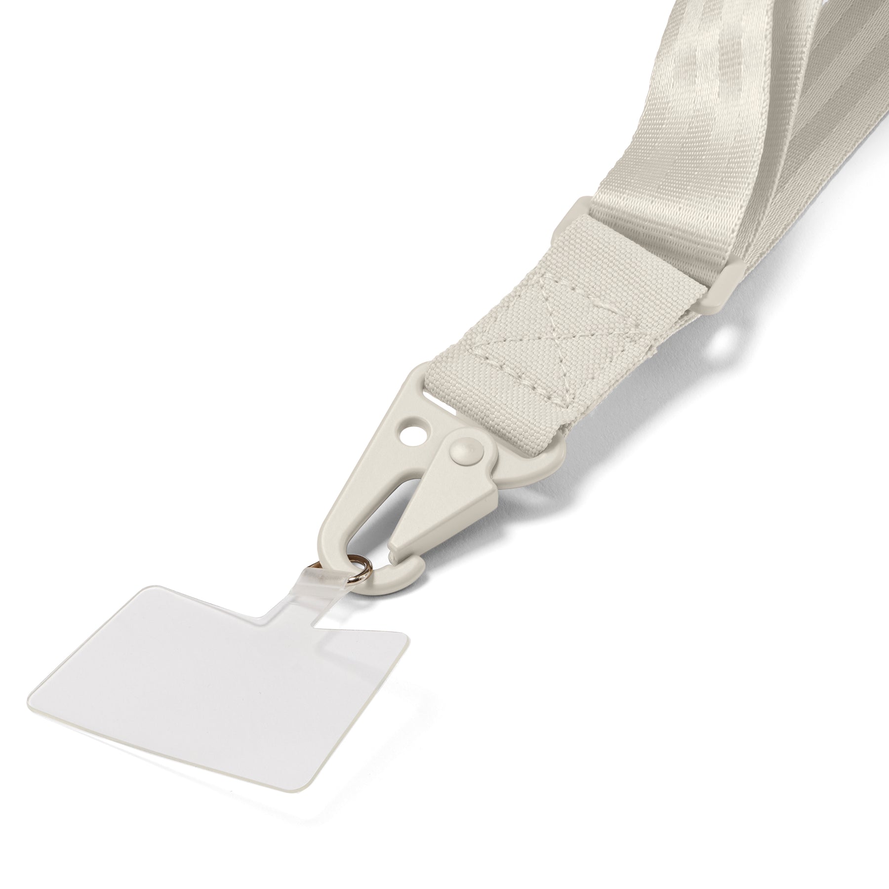 Beige Handykette von Johnny Urban mit Karabinerhaken und quadratischem transparentem Halter