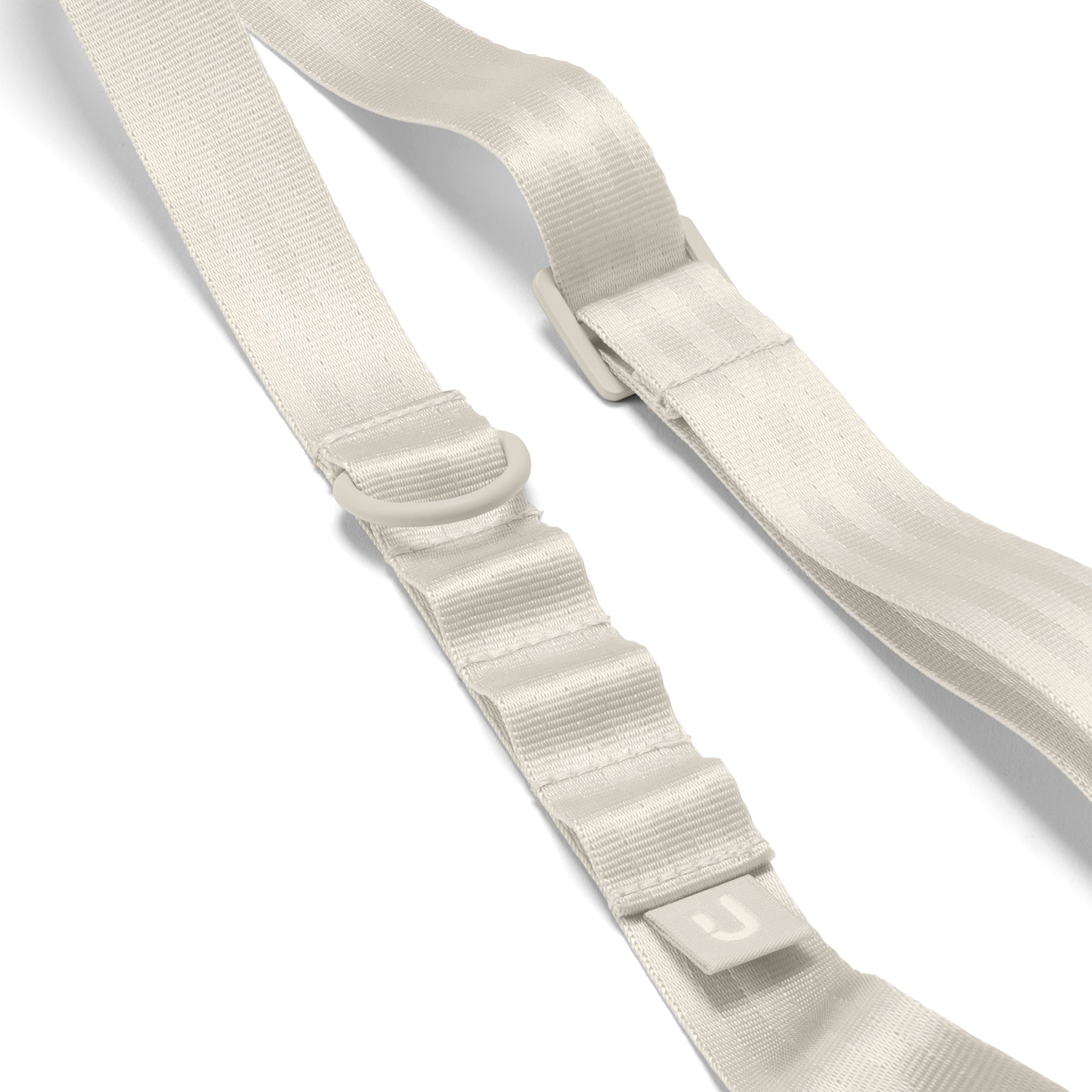 Weiße verstellbare Handykette aus Stoff mit Schlaufe und Kunststoffverschluss