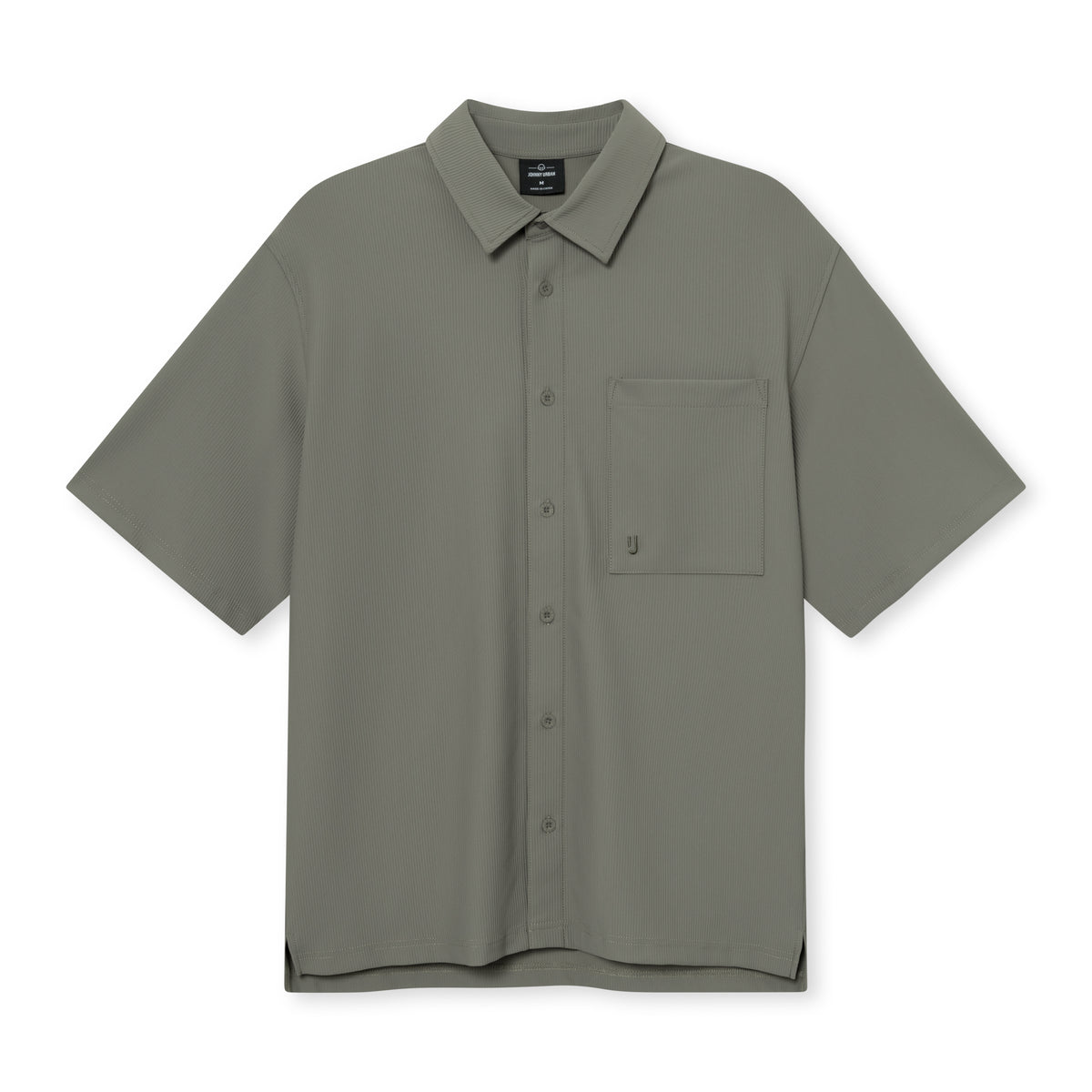 Olivgrünes, kurzärmeliges Hemd mit Brusttasche und Knopfleiste aus dem Set 'Mason'
