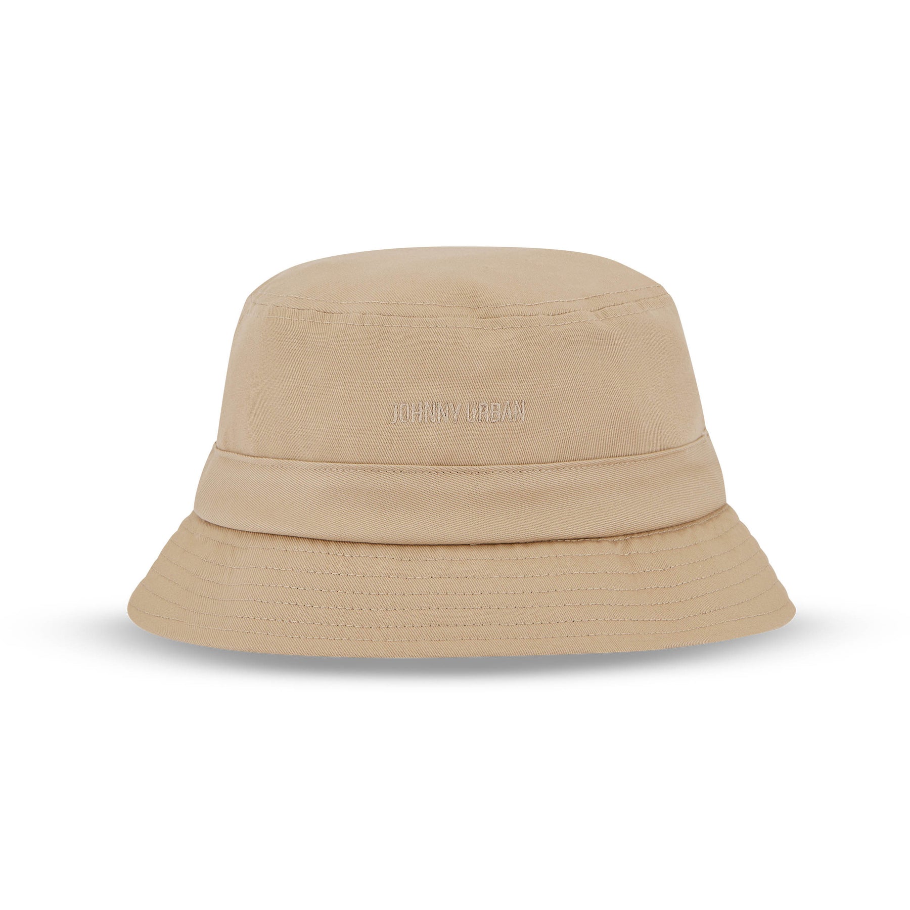 Johnny Urban Bucket Hat 'Gill' in Sandfarbe, einfacher Stoff mit Ton-in-Ton Logostickerei