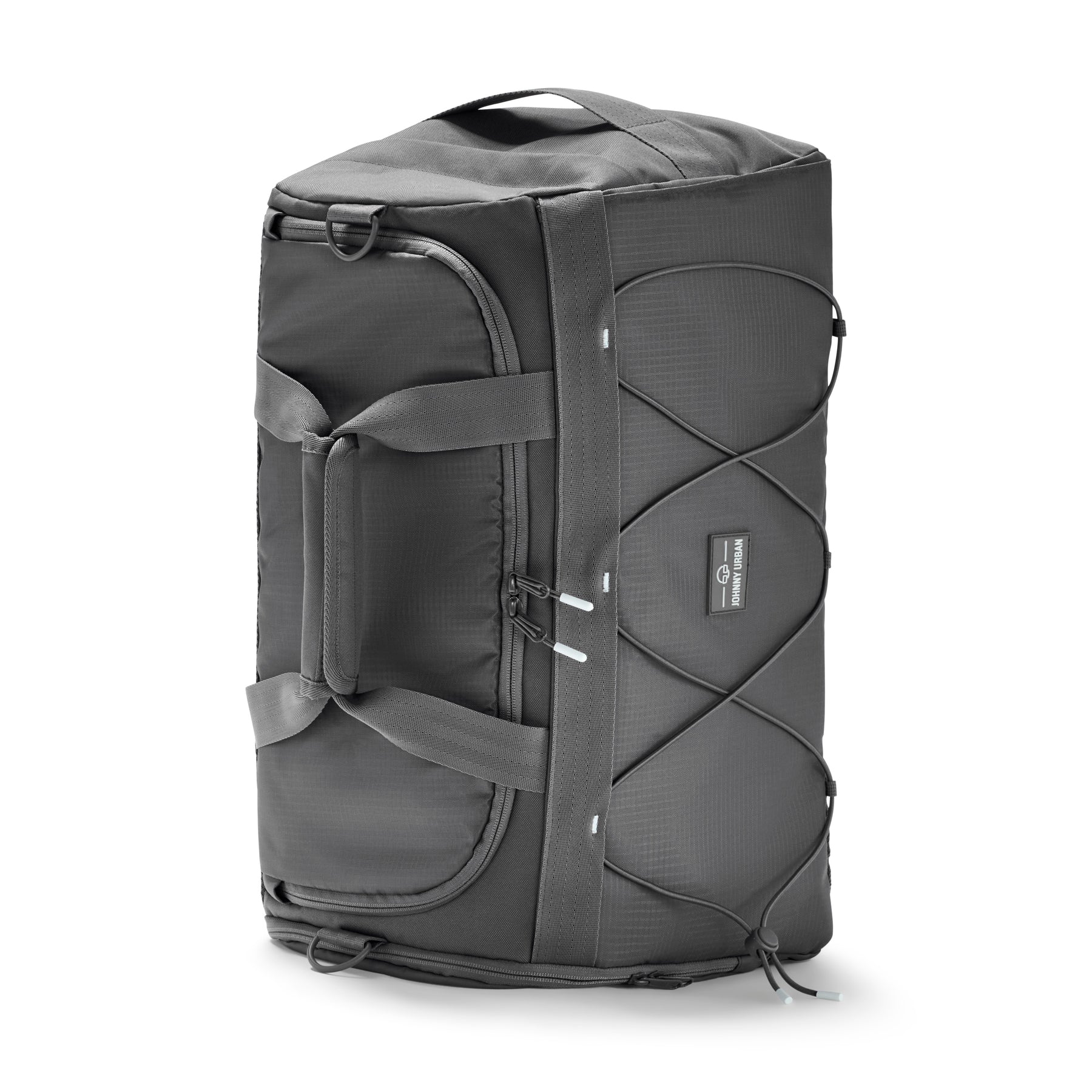 Duffle Bag 'Shawn Medium' von Johnny Urban in grau mit seitlichem Reißverschluss und elastischem Schnürsystem