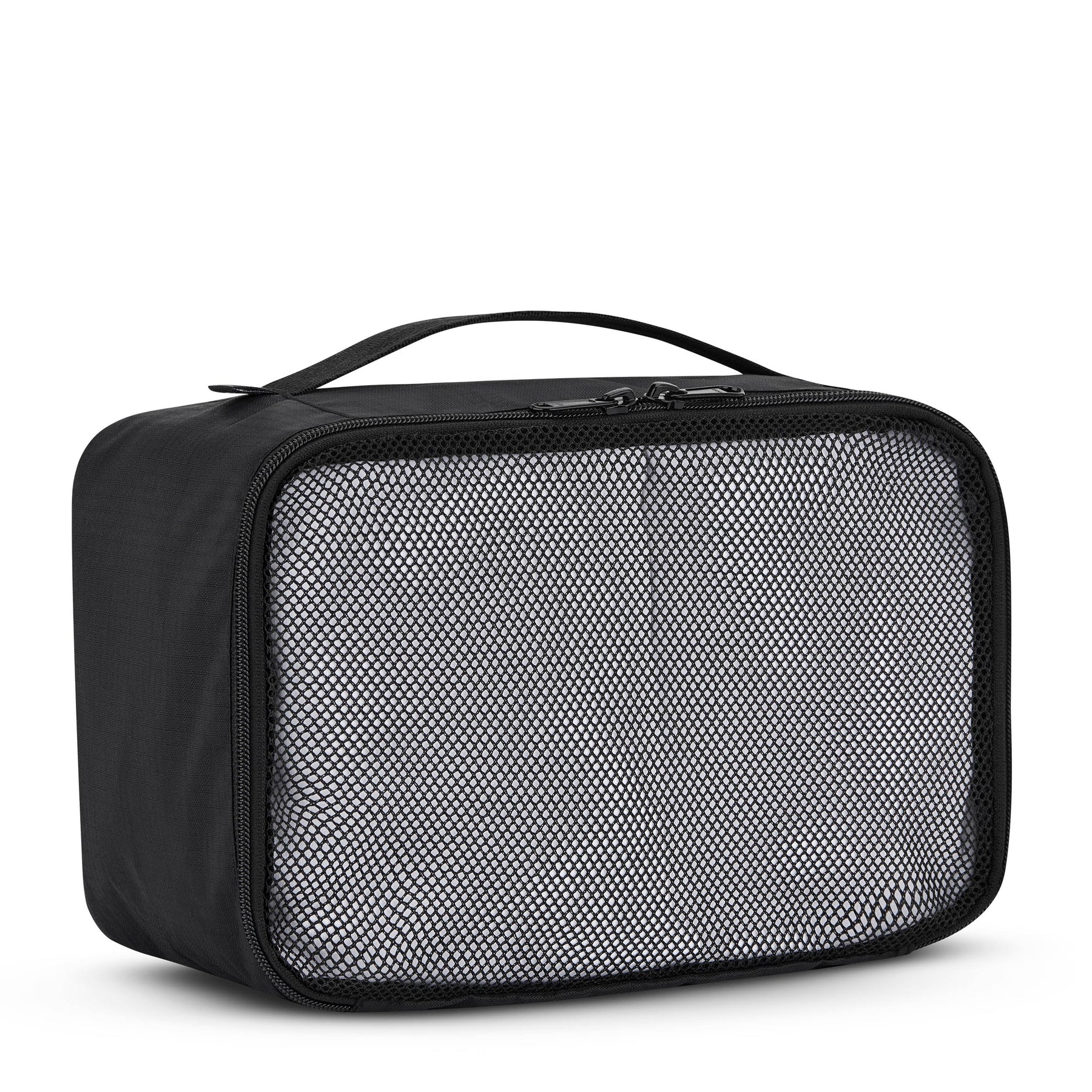 Schwarze Kleidertasche 'Zack' mit Mesh-Front und Tragegriff