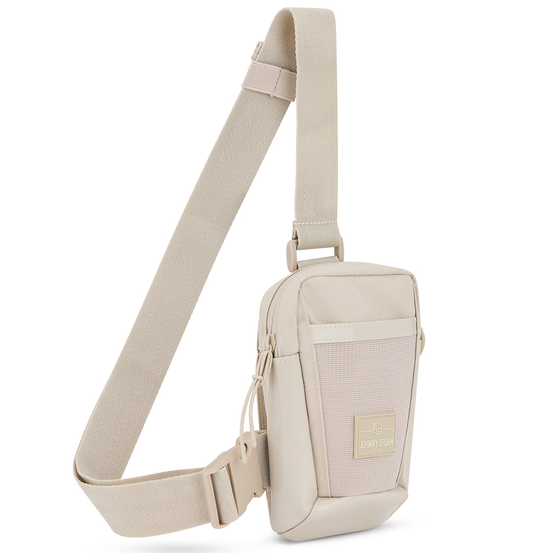 Beige Umhängetasche 'Lex' aus Stoff und Leder von Johnny Urban mit verstellbarem Gurt