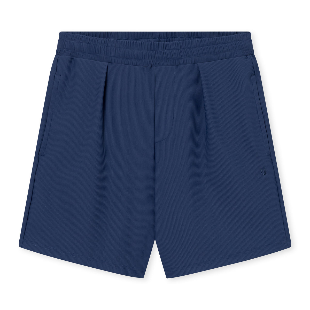 Navyblaue kurze Hose aus leicht strukturiertem Stoff mit elastischem Bund vom Set ‚Mason‘