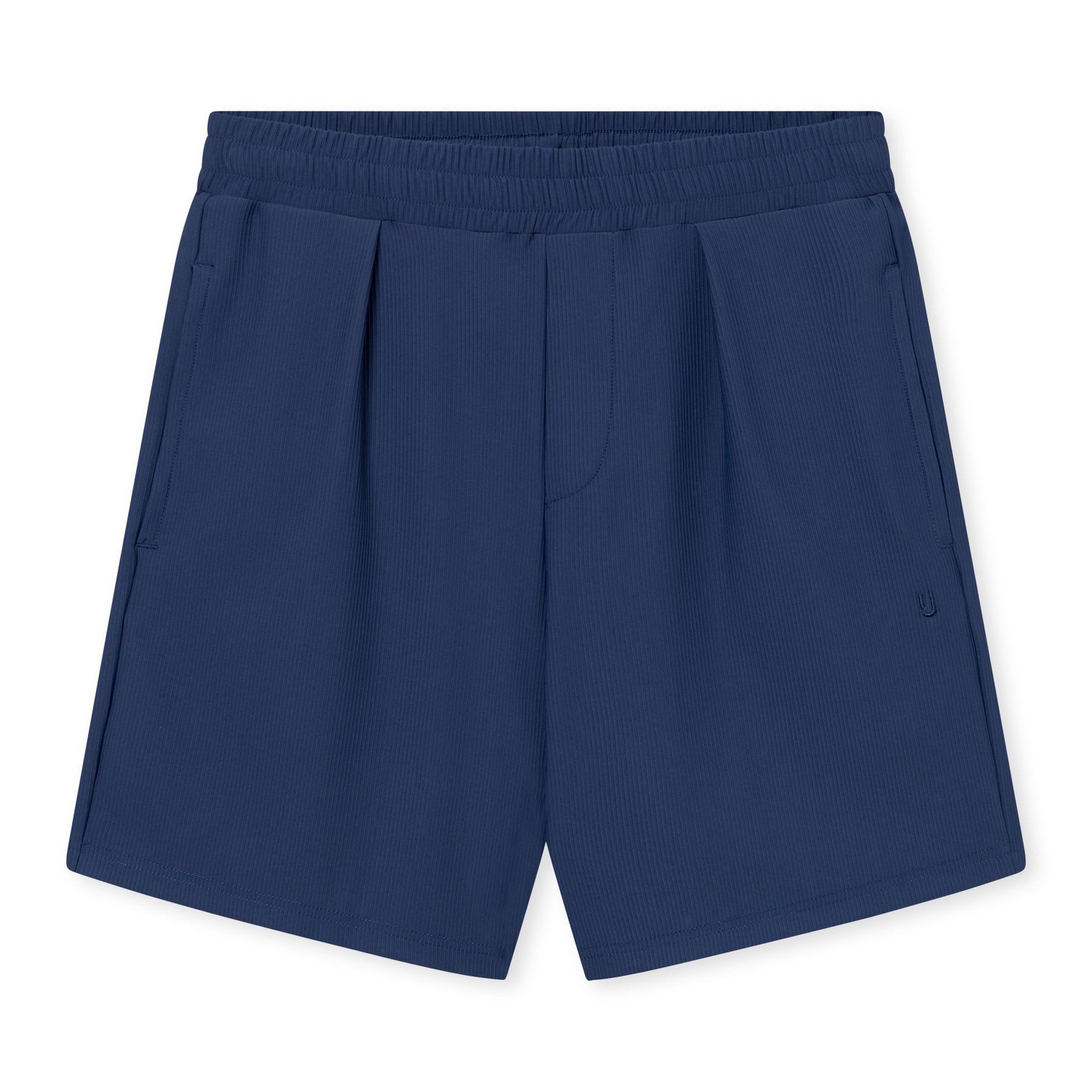 Navyblaue kurze Hose aus leicht strukturiertem Stoff mit elastischem Bund vom Set ‚Mason‘