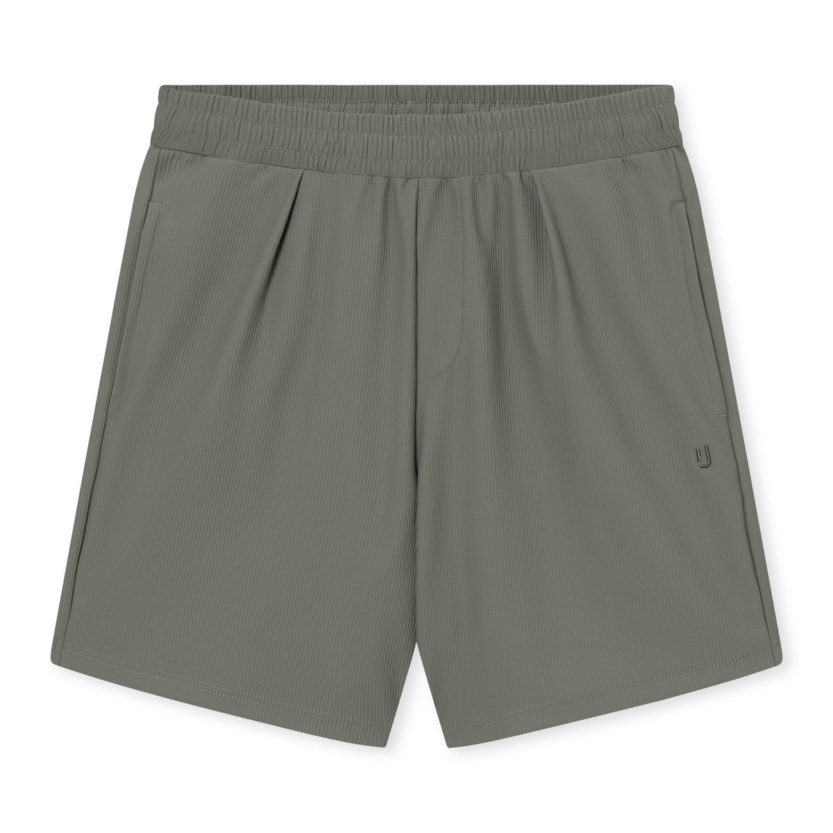 Kurze Hose aus elastischem Material in Olivgrün mit elastischem Bund und seitlichen Taschen aus Set Mason