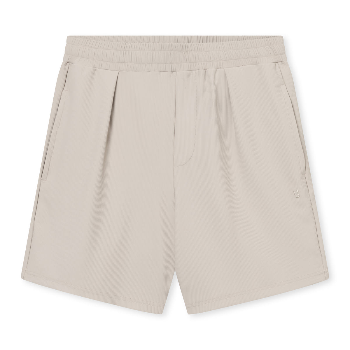 Sandfarbene kurze Hose aus der Mason Set Kollektion mit elastischem Bund und Seitentaschen