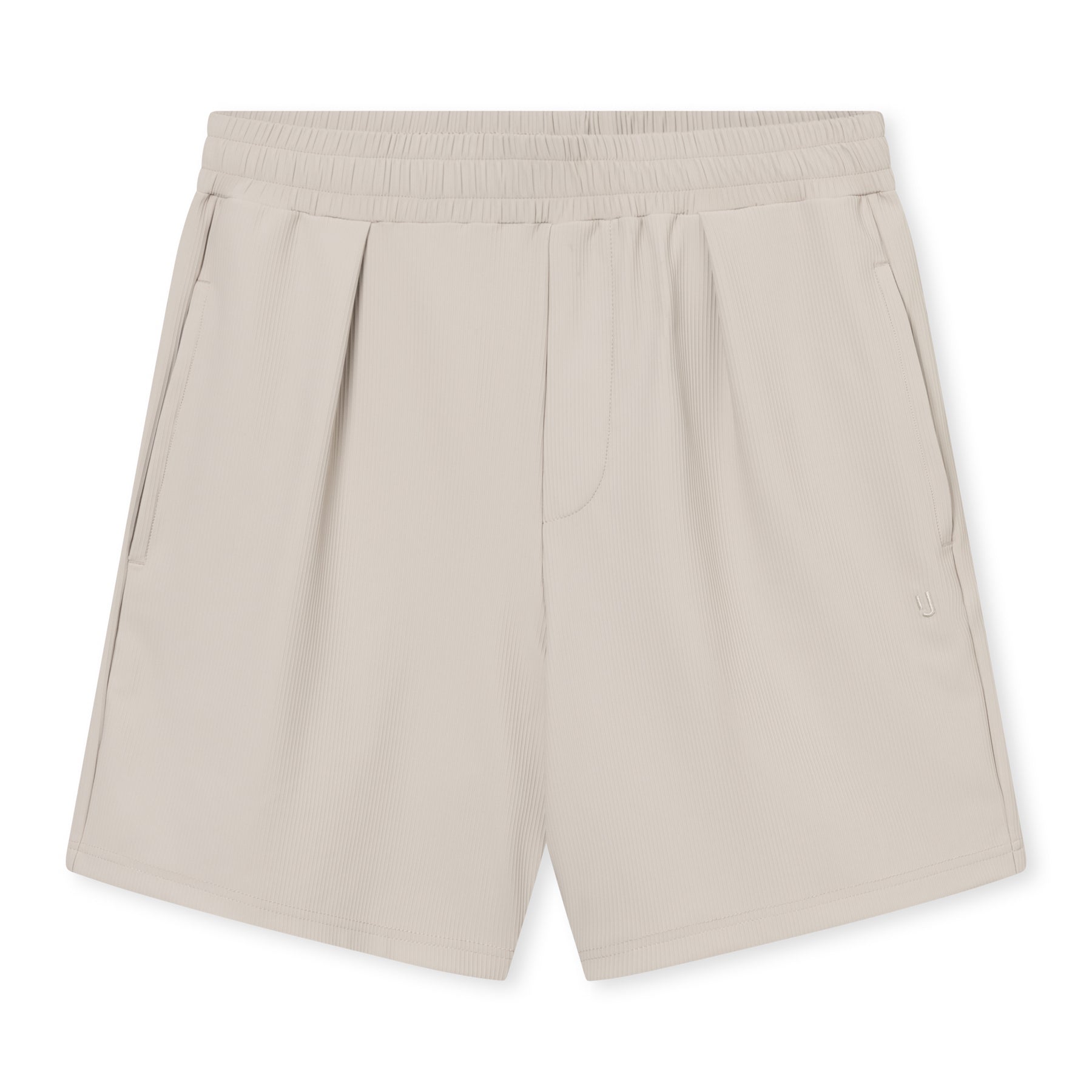 Sandfarbene kurze Hose aus der Mason Set Kollektion mit elastischem Bund und Seitentaschen