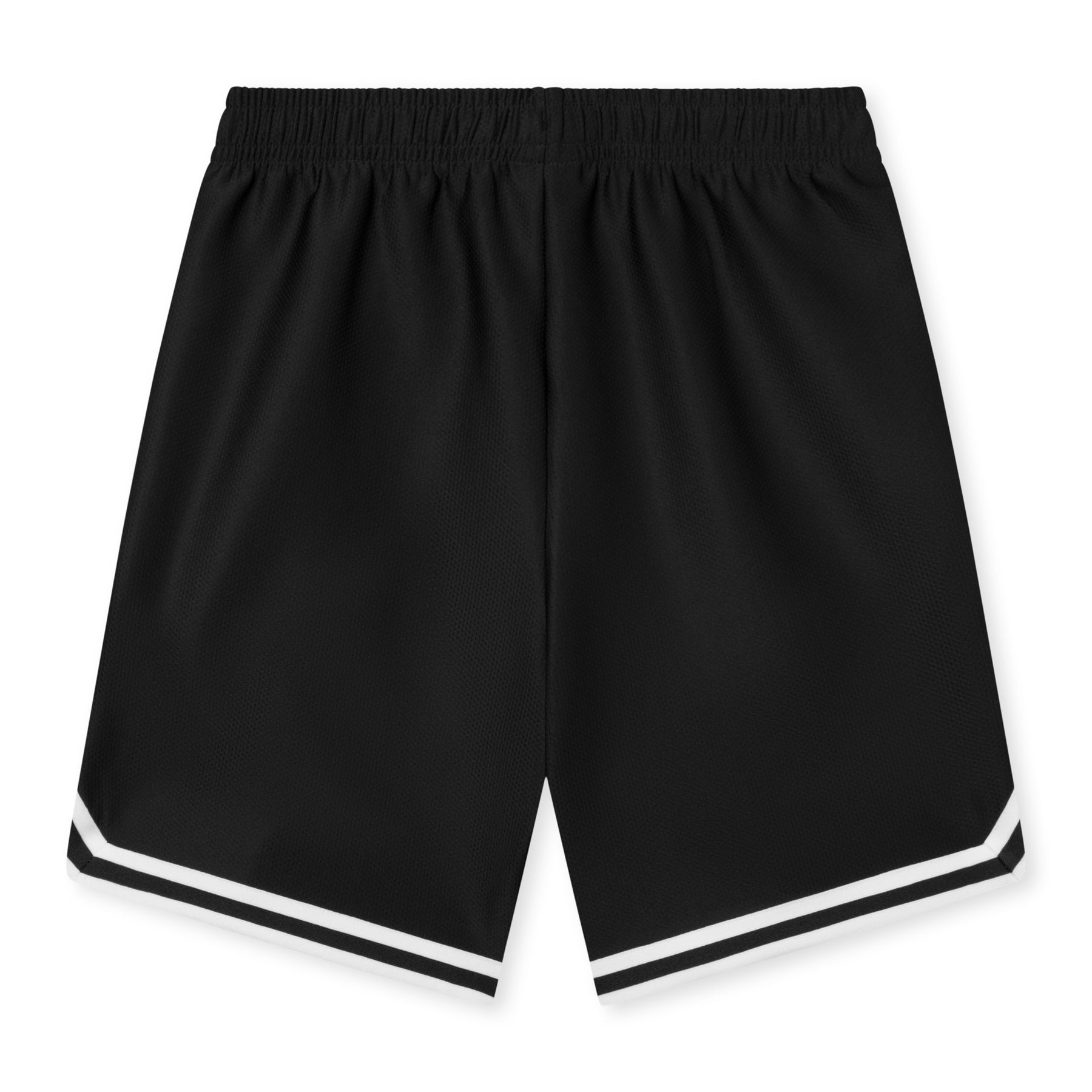 Schwarze Herren-Shorts 'Parker' mit elastischem Bund und weißen Streifen am Saum